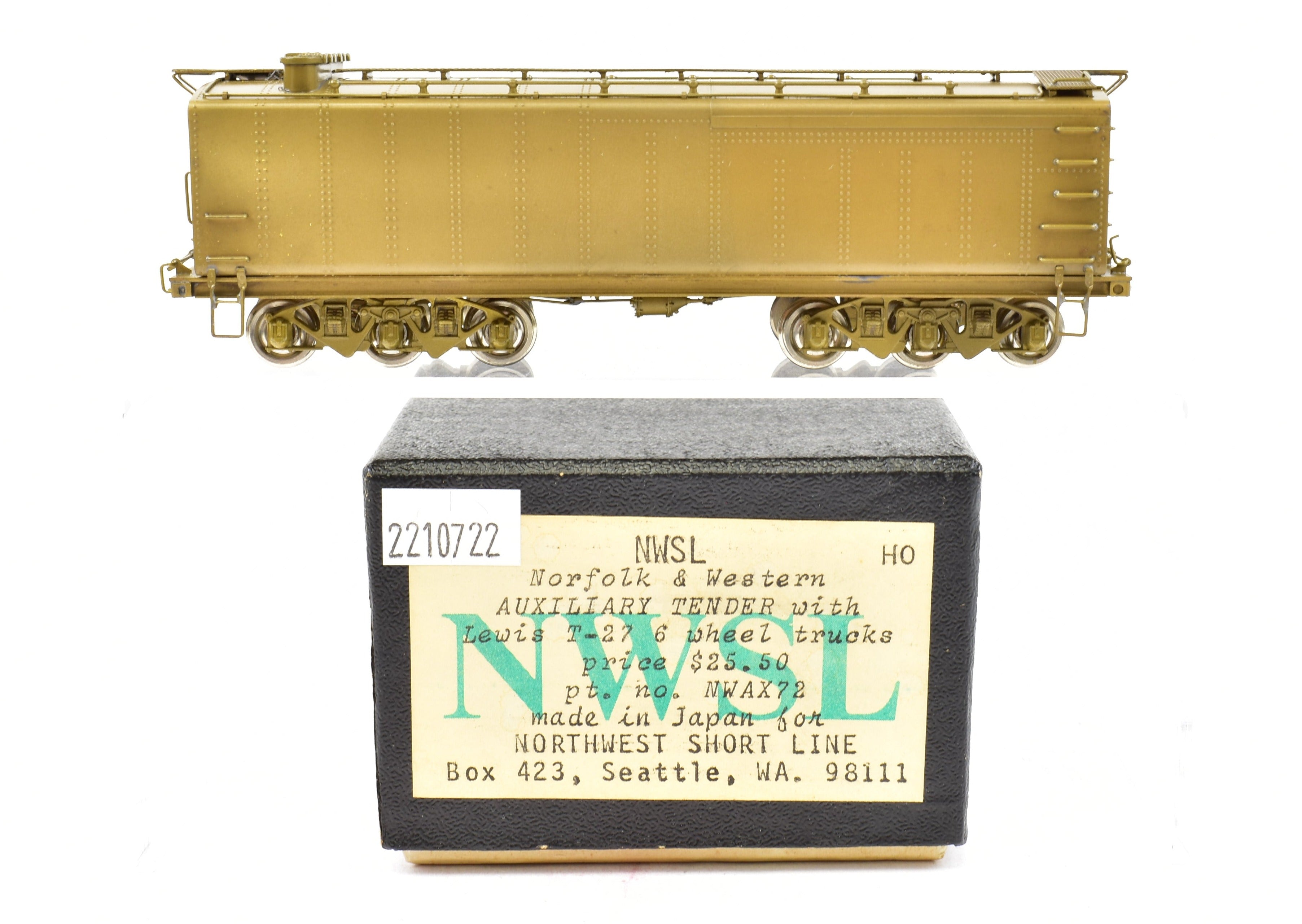 HO Brass Northwest Short Line N&W Norfolk & Western Auxiliary Tender Model