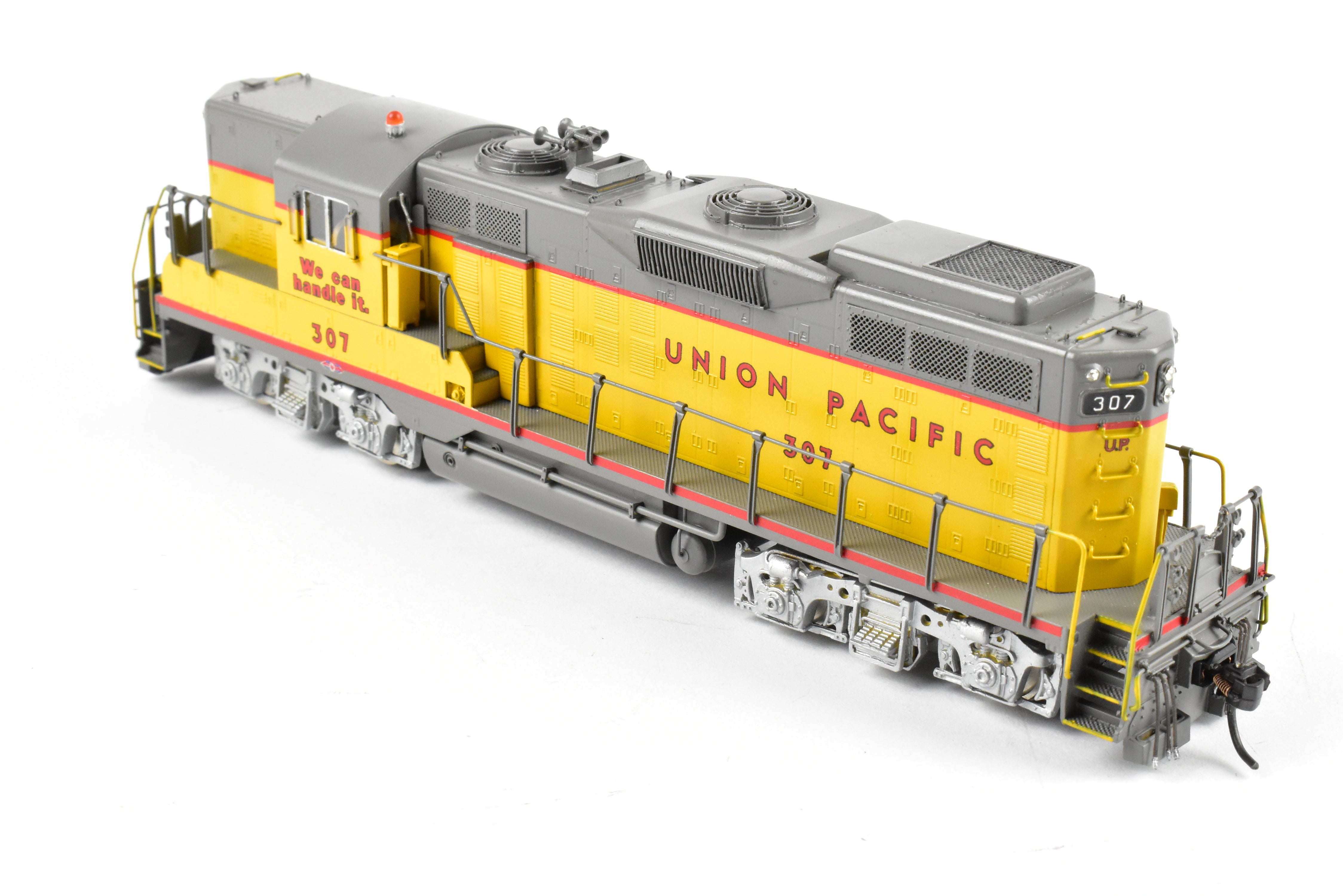 HO Scale Brass Model of Oriental Limited Union Pacific EMD GP9 Locomotive with 1750 HP MA Version, Unit Number 307