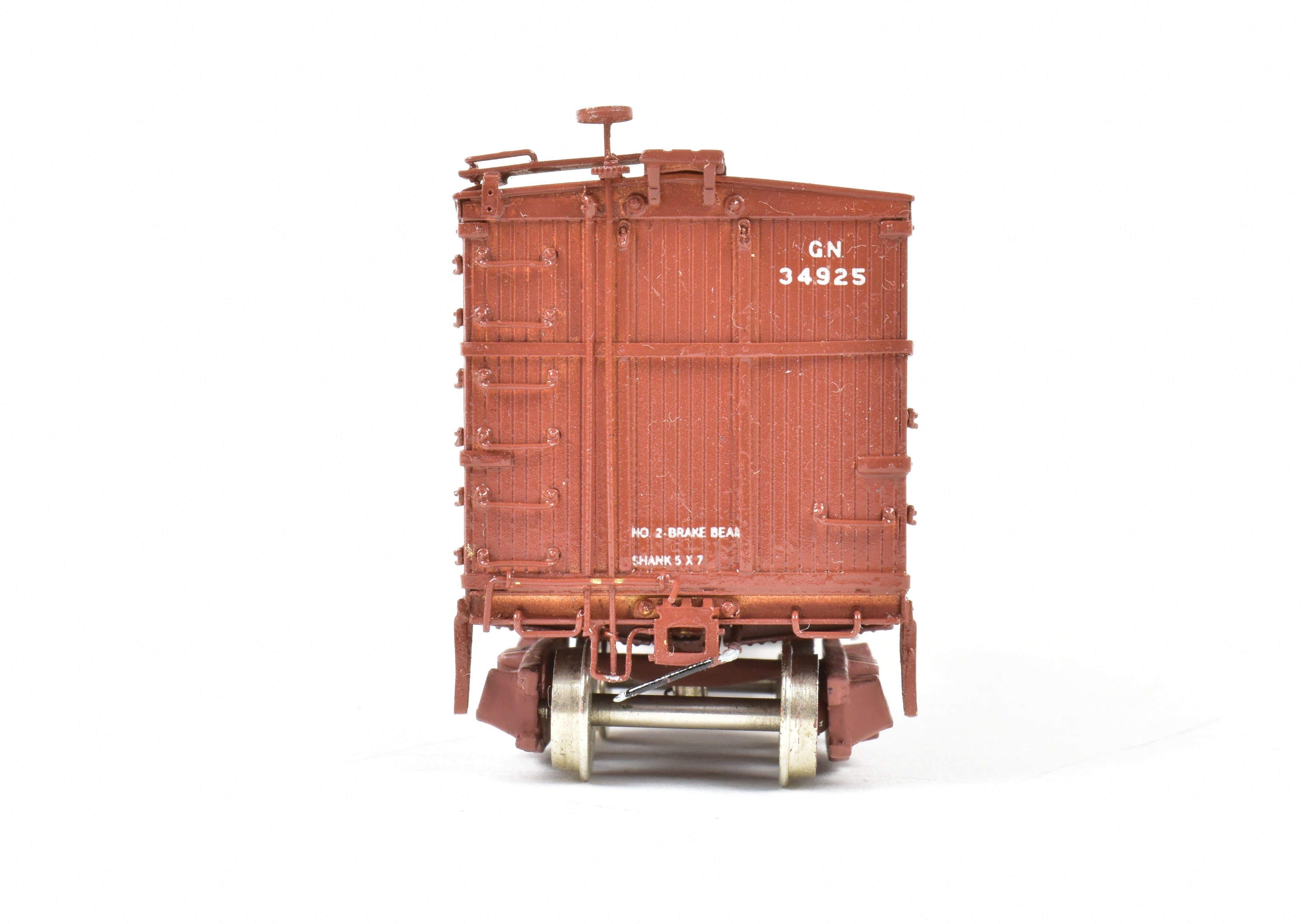 HO Scale Brass Nickel Plated Great Northern 40-Foot Boxcar Model with AB Brake System, Custom Painted Boxcar No. 34925 by Nickel Plate Products