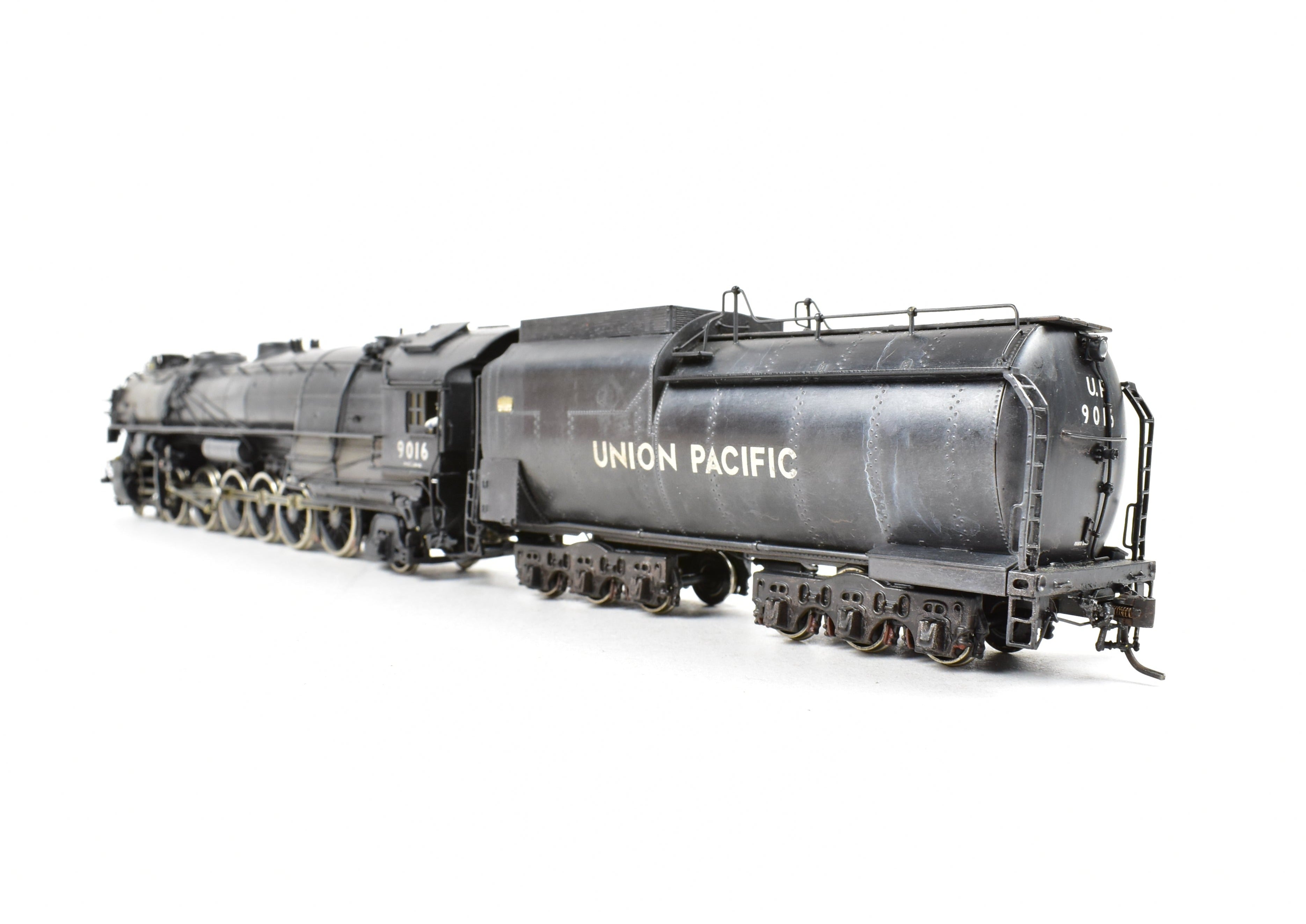 HO Scale Brass Key Imports Union Pacific 4-12-2 Standard Steam Locomotive of the 9000 Series, Specifically Standard Niners #9016 with Light Weathering Effect