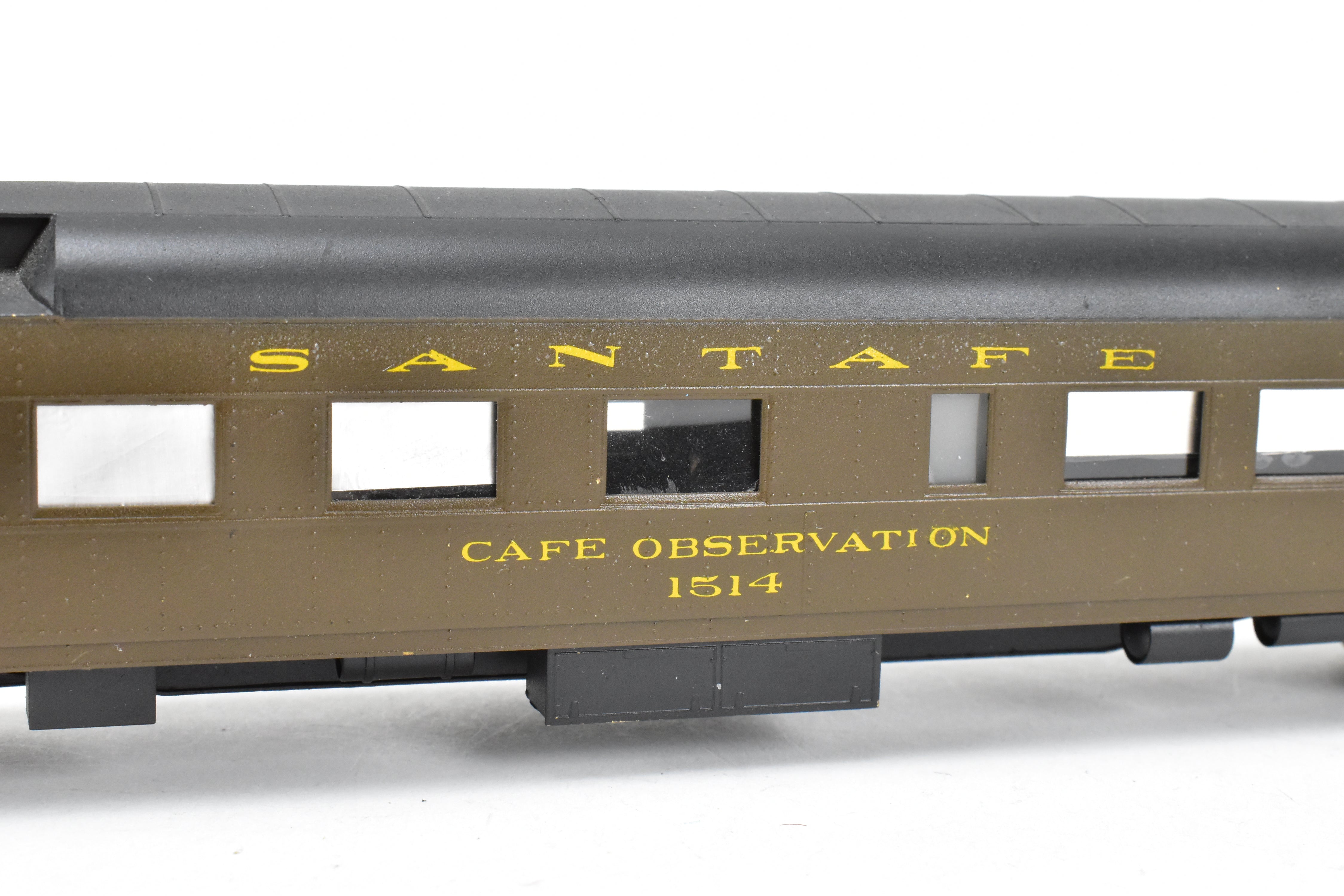Custom Painted HO Scale Brass Lambert AT&SF Santa Fe Cafe Lounge Observation Car #1514 with Incorrect Box