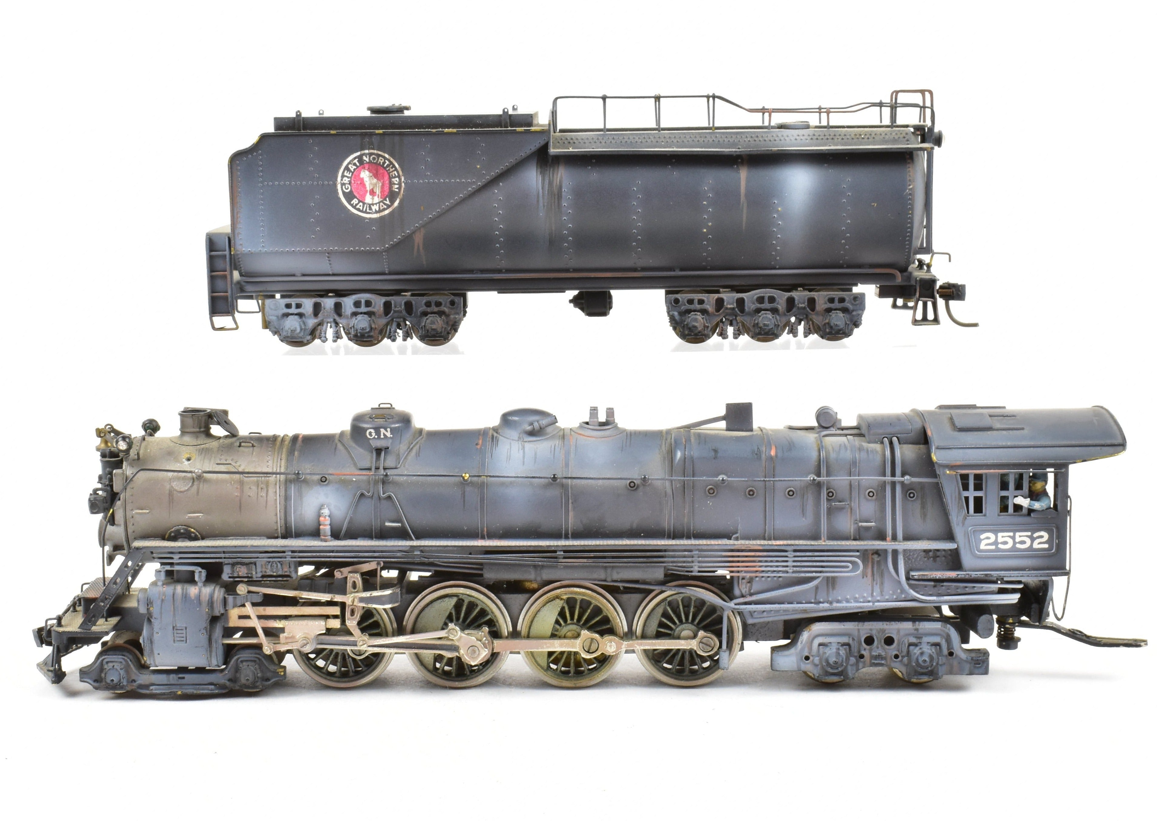 HO Scale Brass PFM - Tenshodo GN - Great Northern 4-8-4 Class S-1 Steam Locomotive Model with 1970 Run Factory Paint and Heavy Custom Weathering