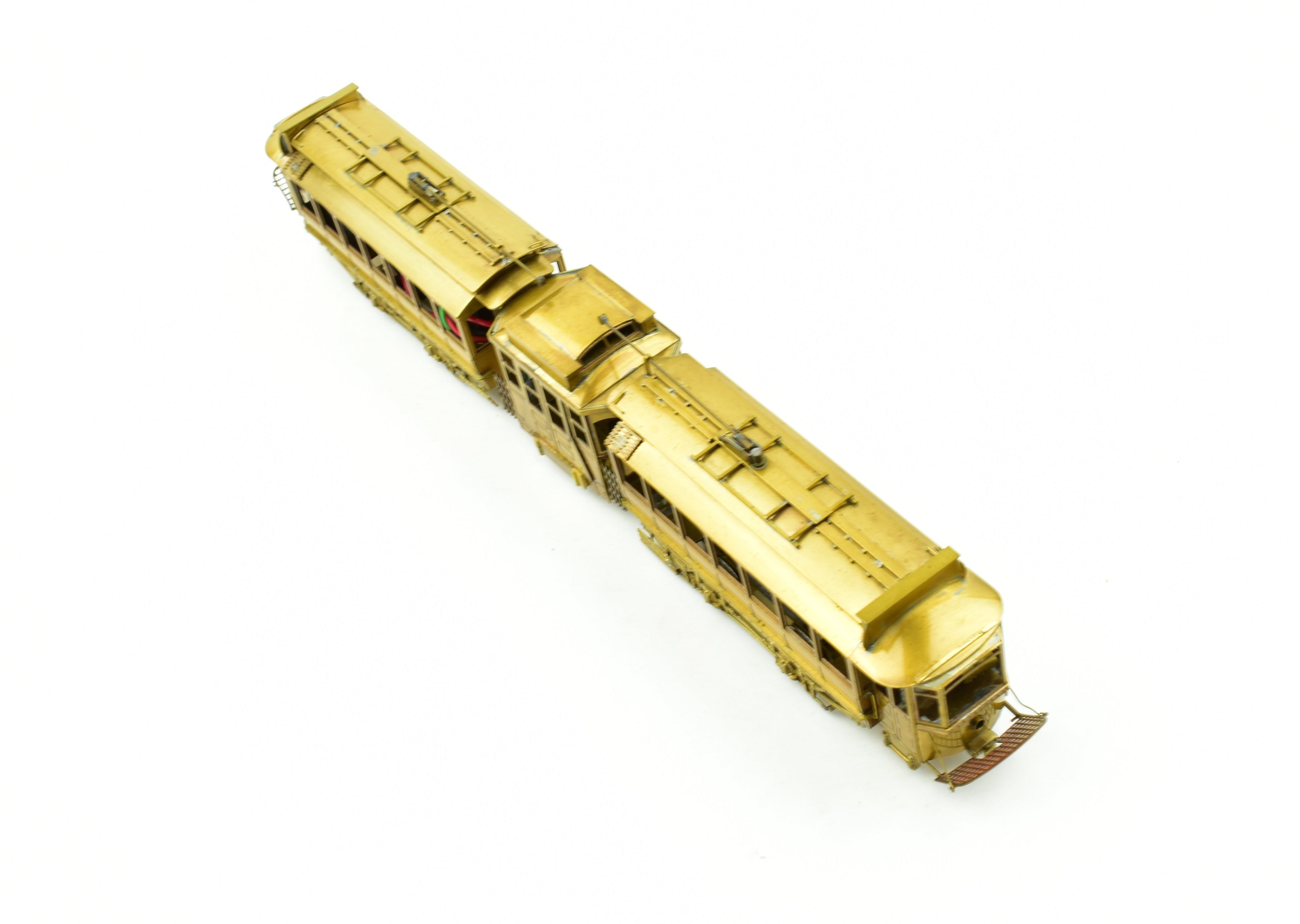 Rare HO Scale Custom Brass Single Truck Articulated Trolley of Boston Elevated Railroad
