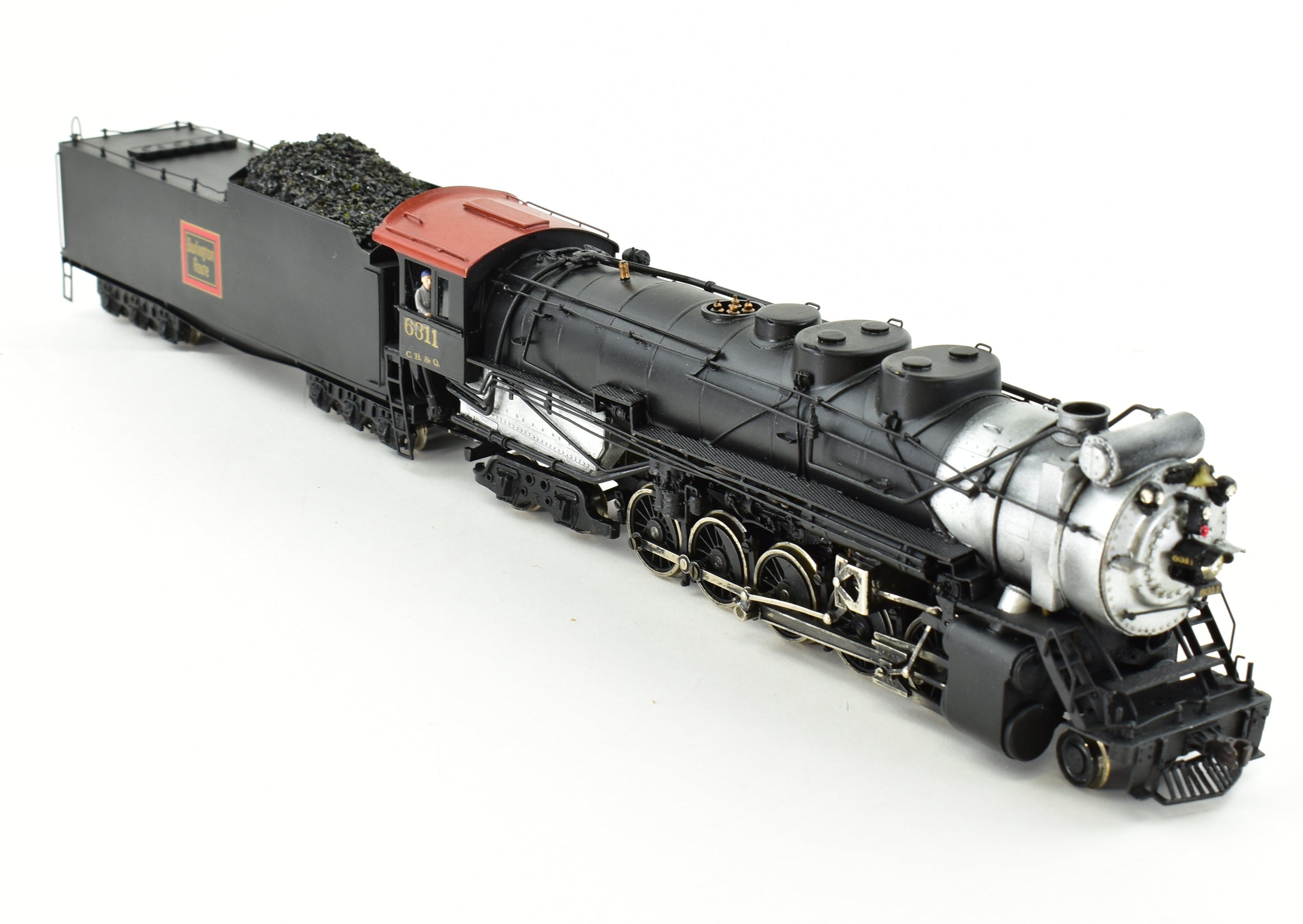 HO Scale Brass Nickel - Plated NPP CB&Q Burlington Route 2 - 10 - 4 Class M - 4 Custom Painted Locomotive