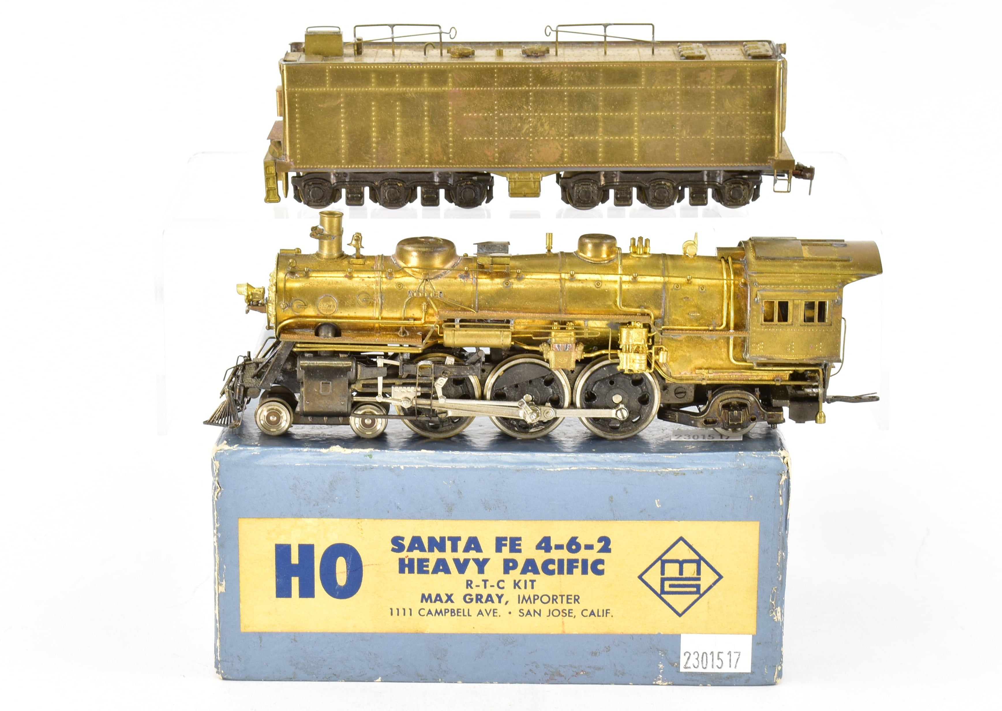HO Scale Brass Max Gray ATSF - Santa Fe 4-6-2 Heavy Pacific Model Train