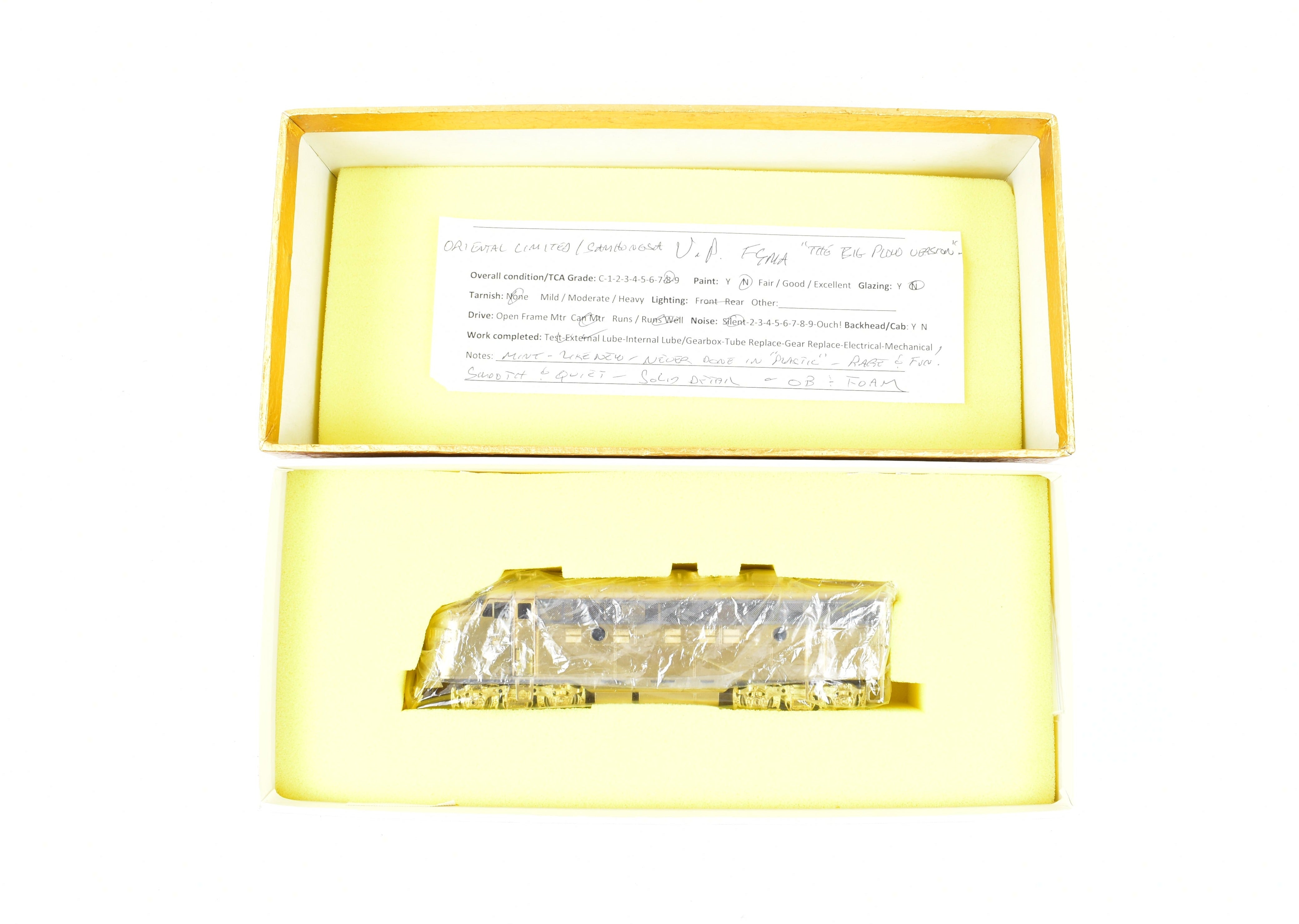 HO Scale Brass Union Pacific EMD F9MA Locomotive Model with Snowplow from Oriental Limited
