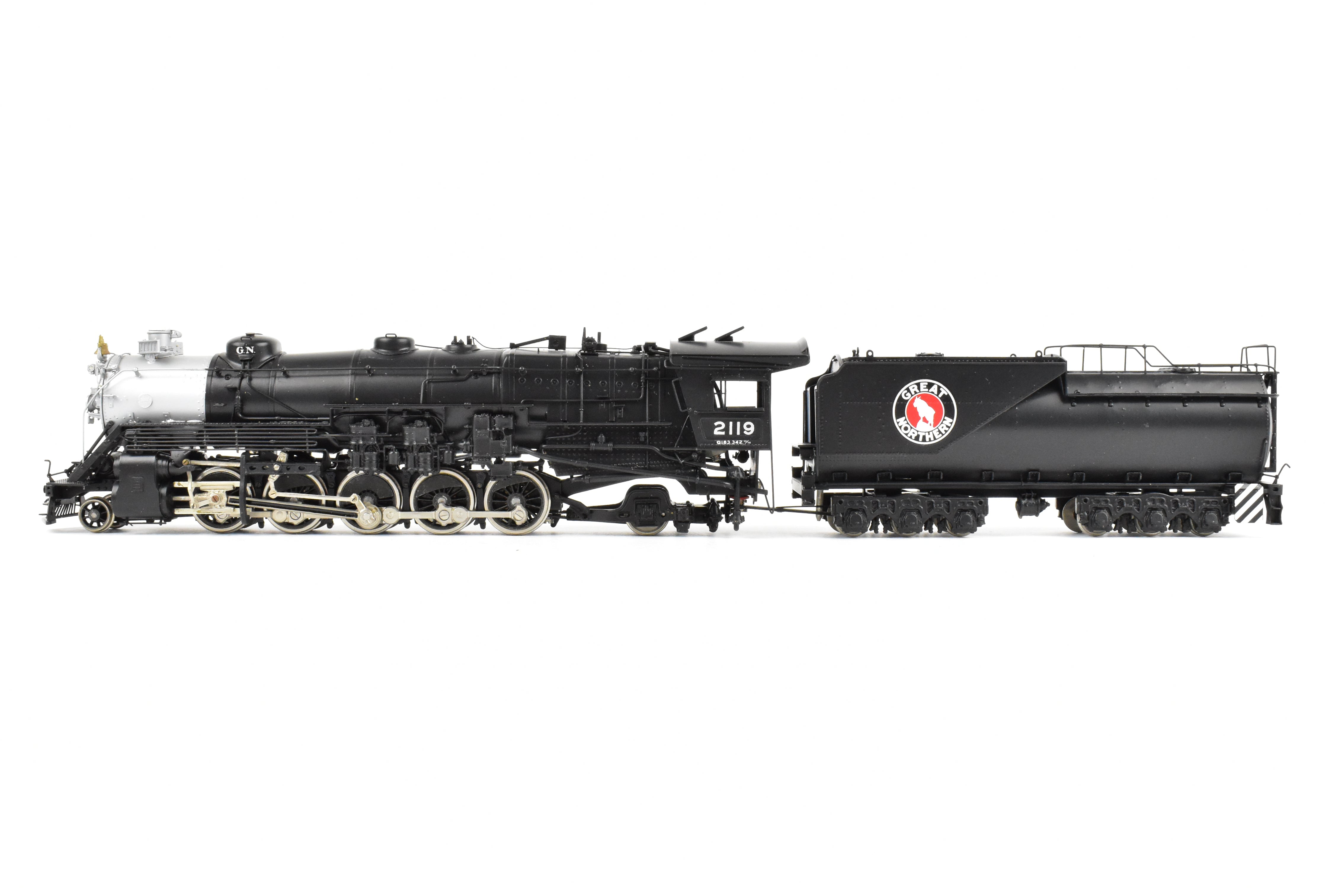 HO Scale Brass Model Train - PFM Tenshodo Great Northern 2-10-2 Class Q-1 Factory Painted Crown Model #2119