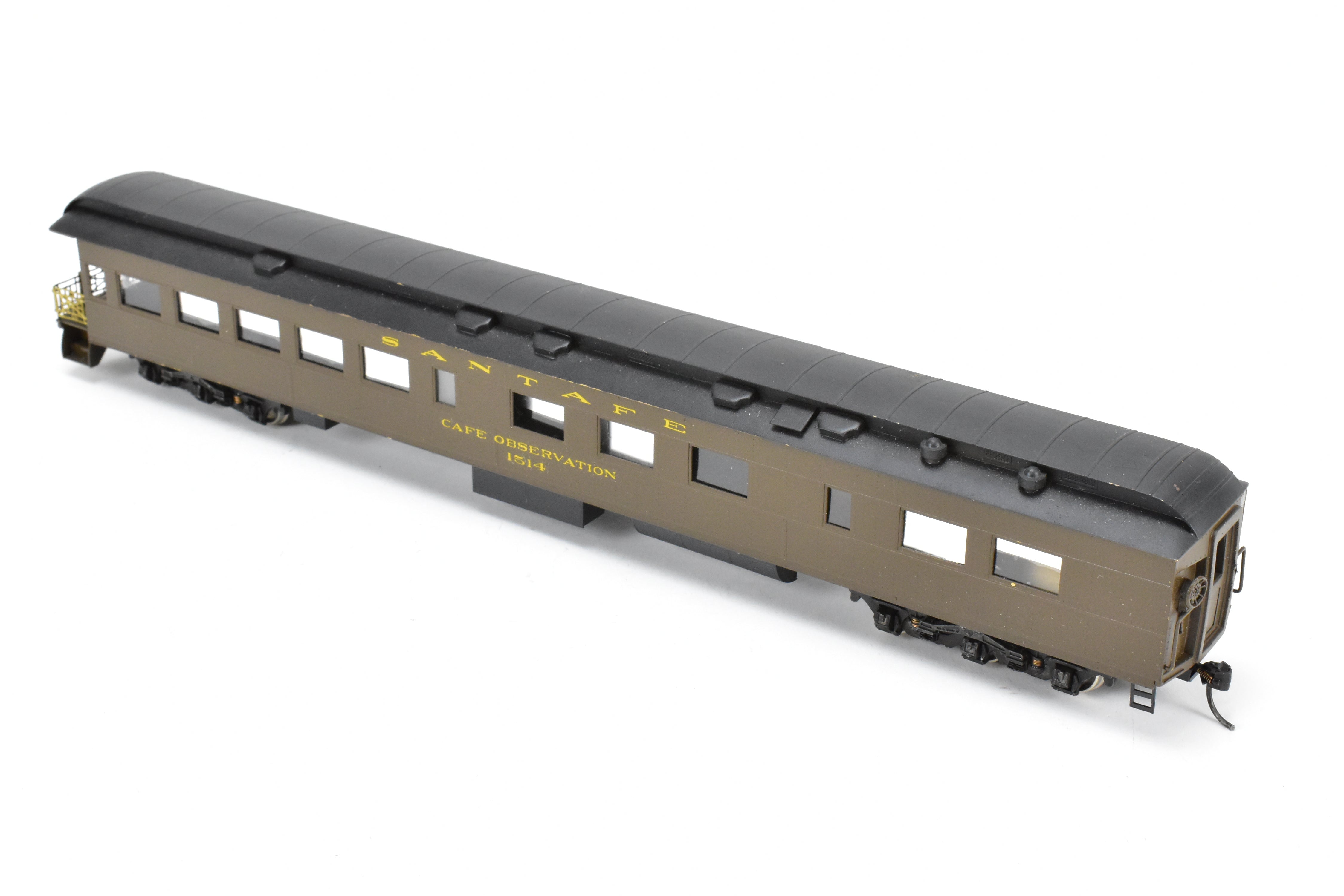 Custom Painted HO Scale Brass Lambert AT&SF Santa Fe Cafe Lounge Observation Car #1514 with Incorrect Box