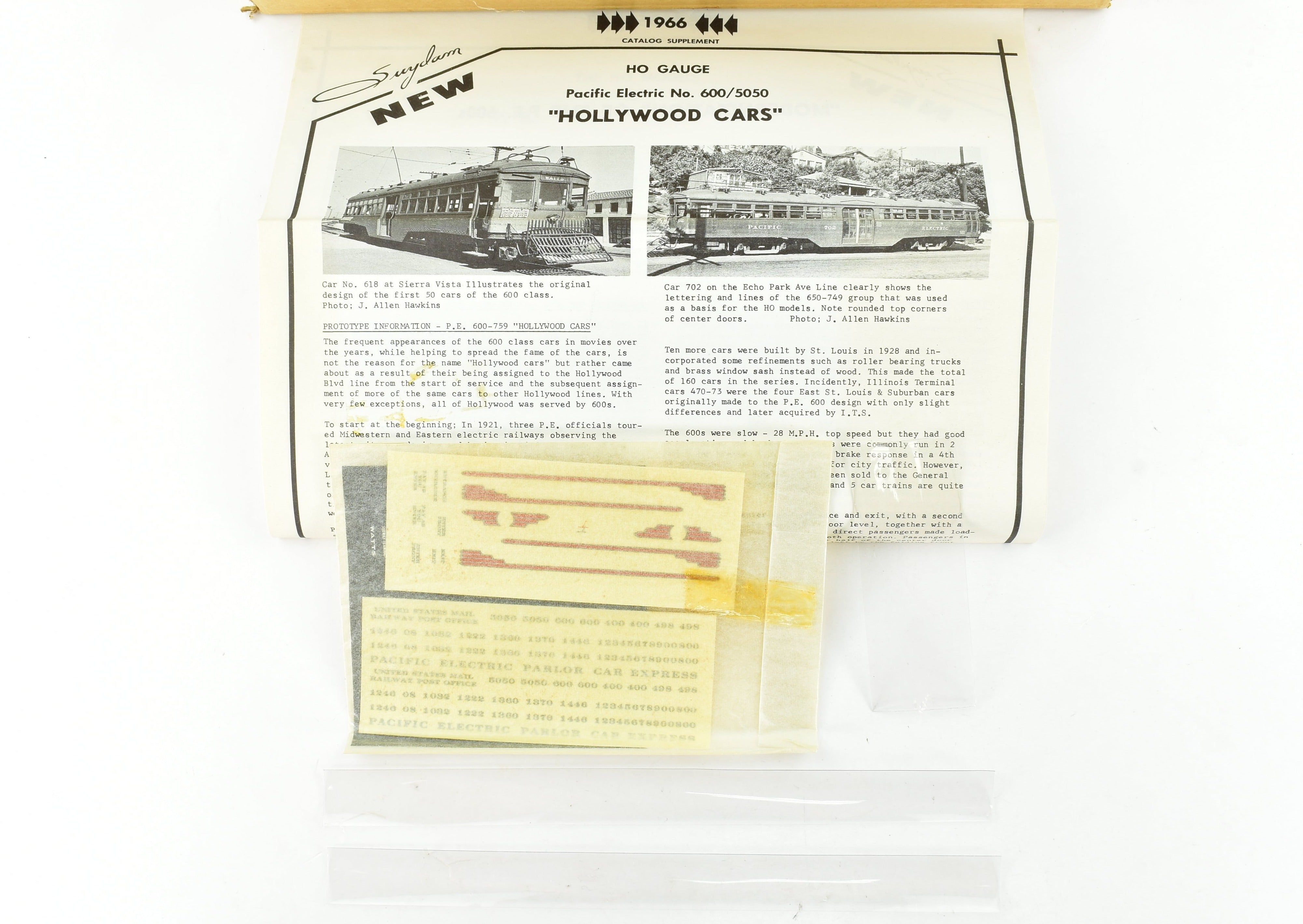 HO Scale Brass Suydam Pacific Electric Hollywood Car with Original Style Center Entrance - Authentic Model