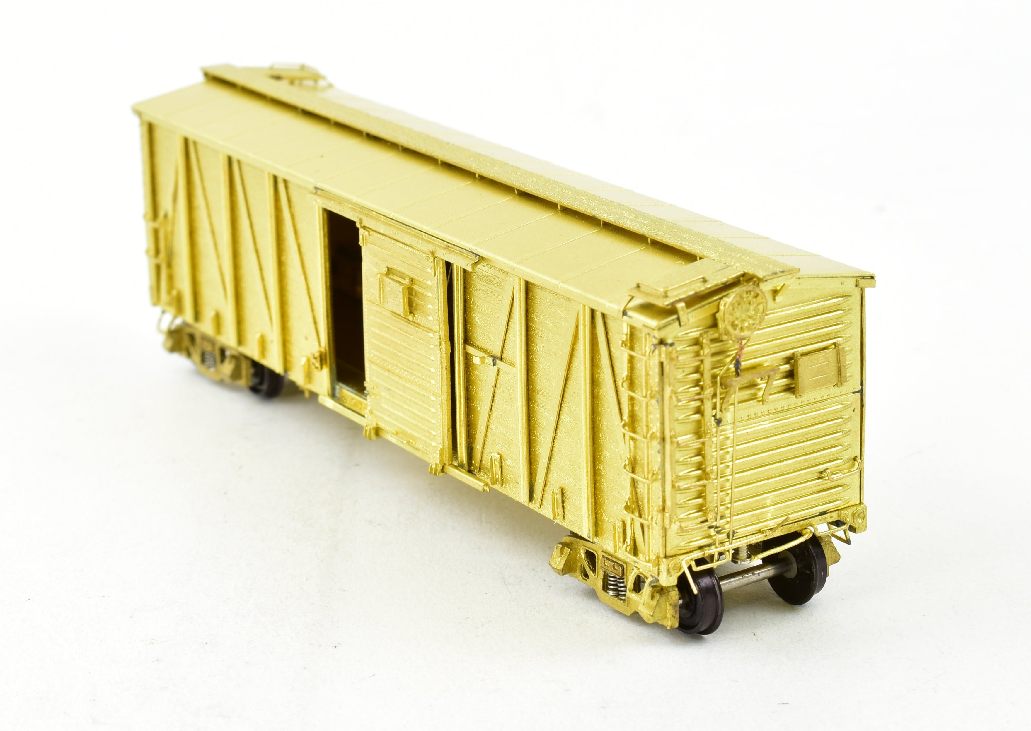 HO Scale Brass Model of Pecos River Brass ATSF - Santa Fe Bx - 6 Boxcar Without Side Panels