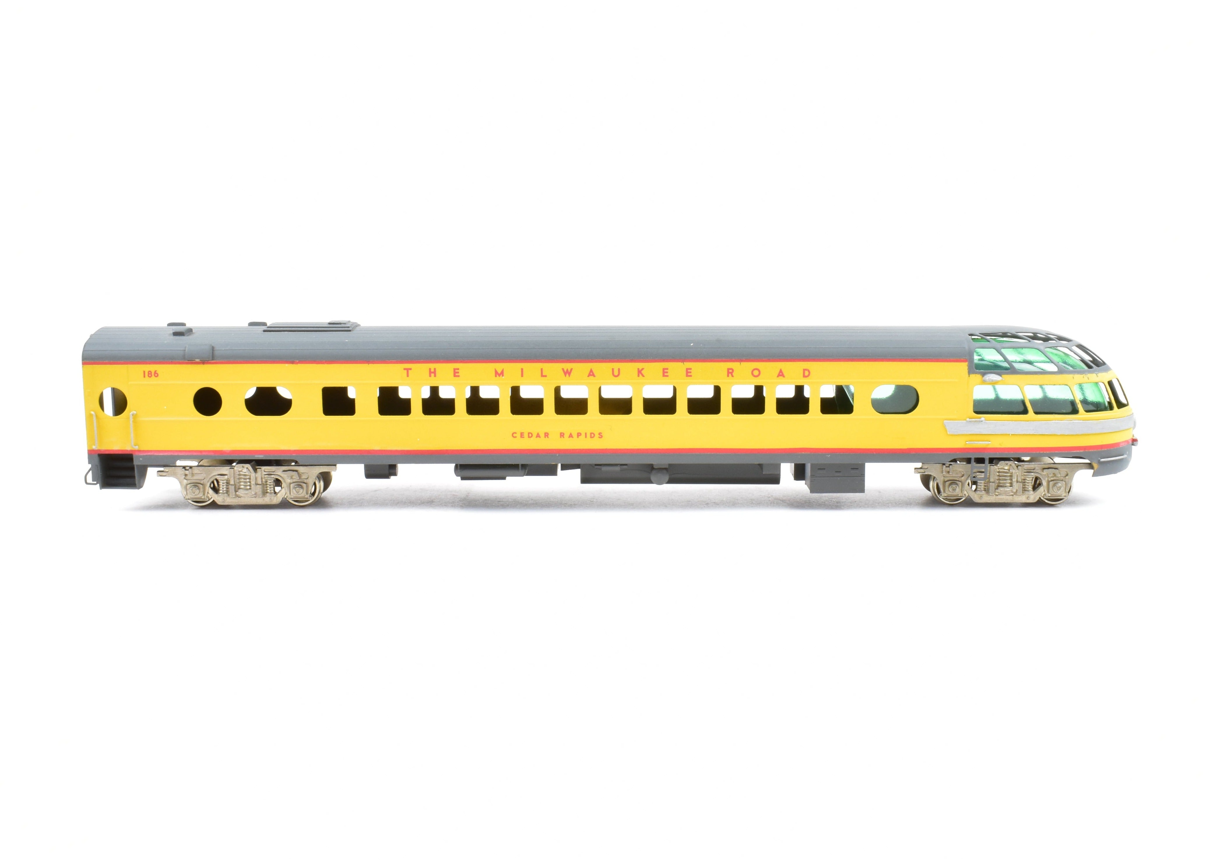 Custom Painted HO Brass Soho Milwaukee Road #186 Rapids Sky Top Lounge Model