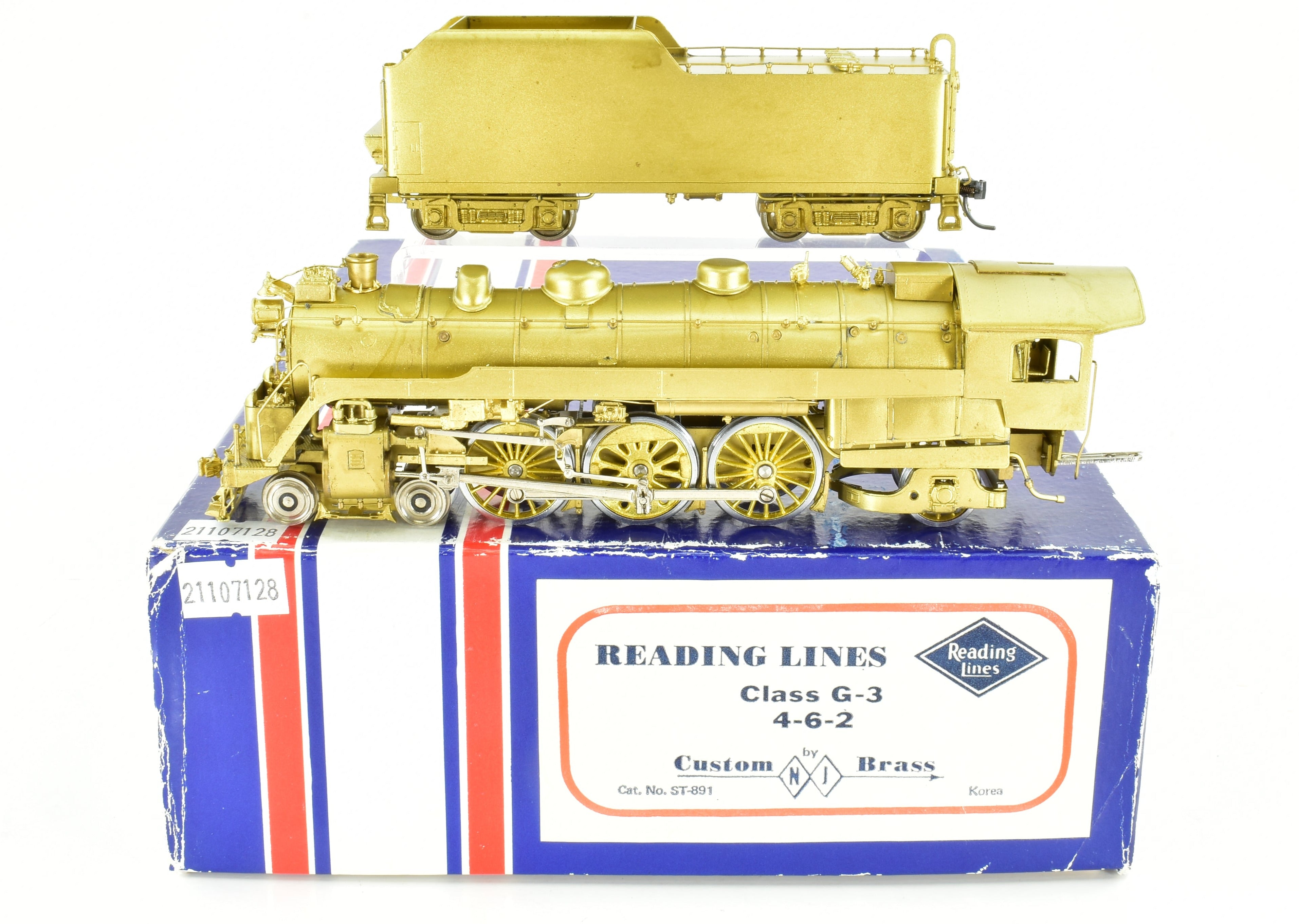 HO Scale Brass Model Train - NJ Custom Brass Reading Class G - 3 4 - 6 - 2 Pacific Locomotive