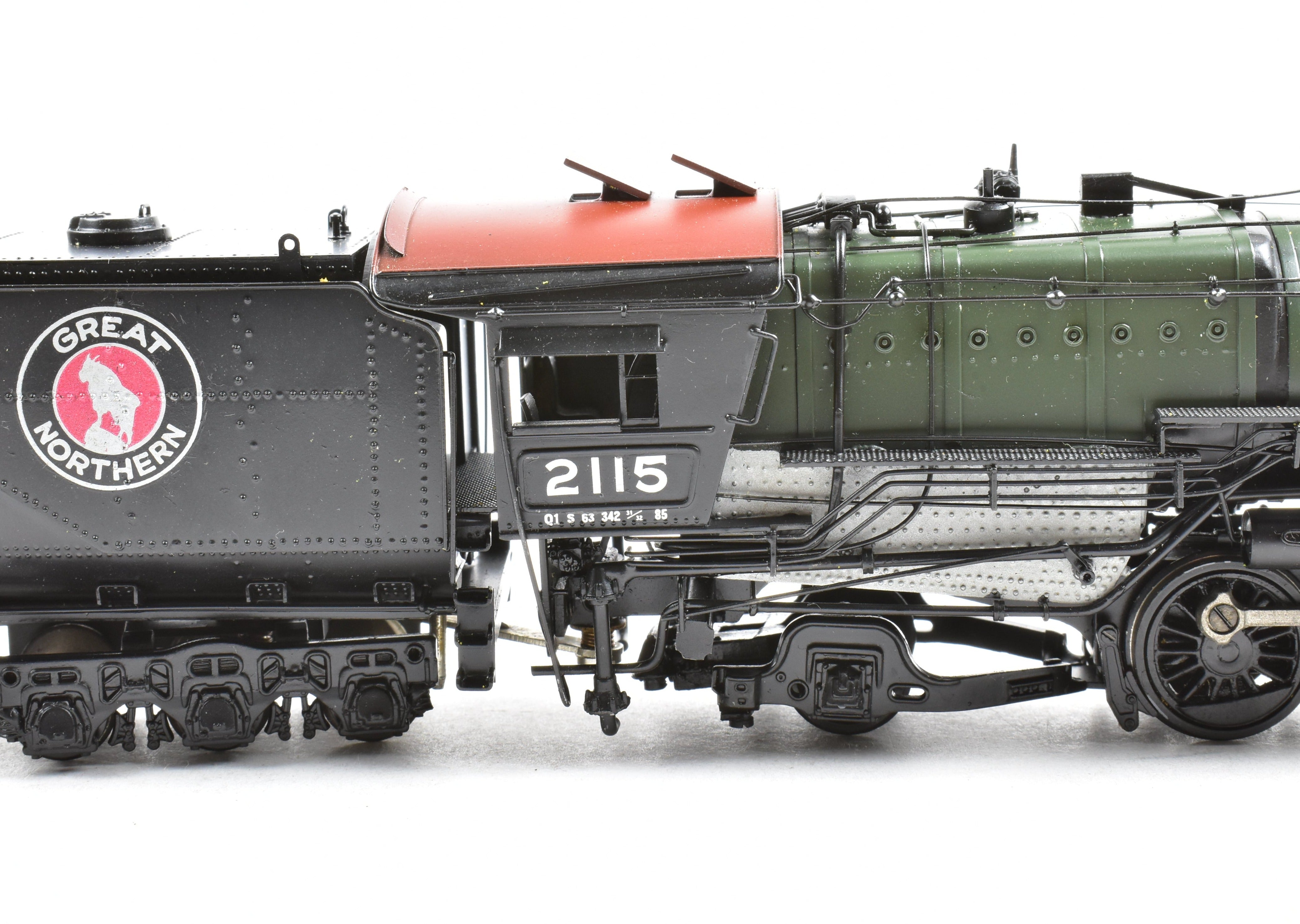 High - Quality HO Scale Brass PFM - Tenshodo Great Northern Class Q - 1 2 - 10 - 2 Model Train with Custom - Painted Glacier Park Design