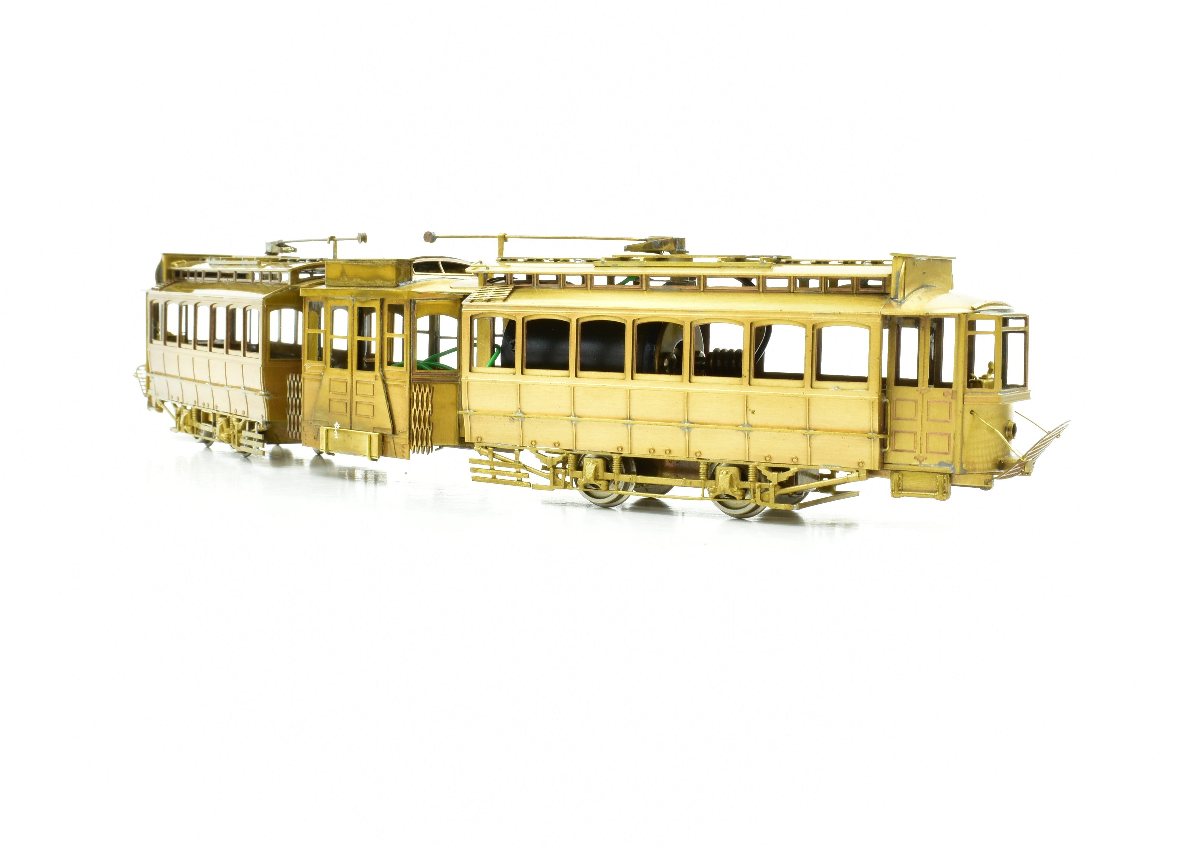 Rare HO Scale Custom Brass Single Truck Articulated Trolley of Boston Elevated Railroad