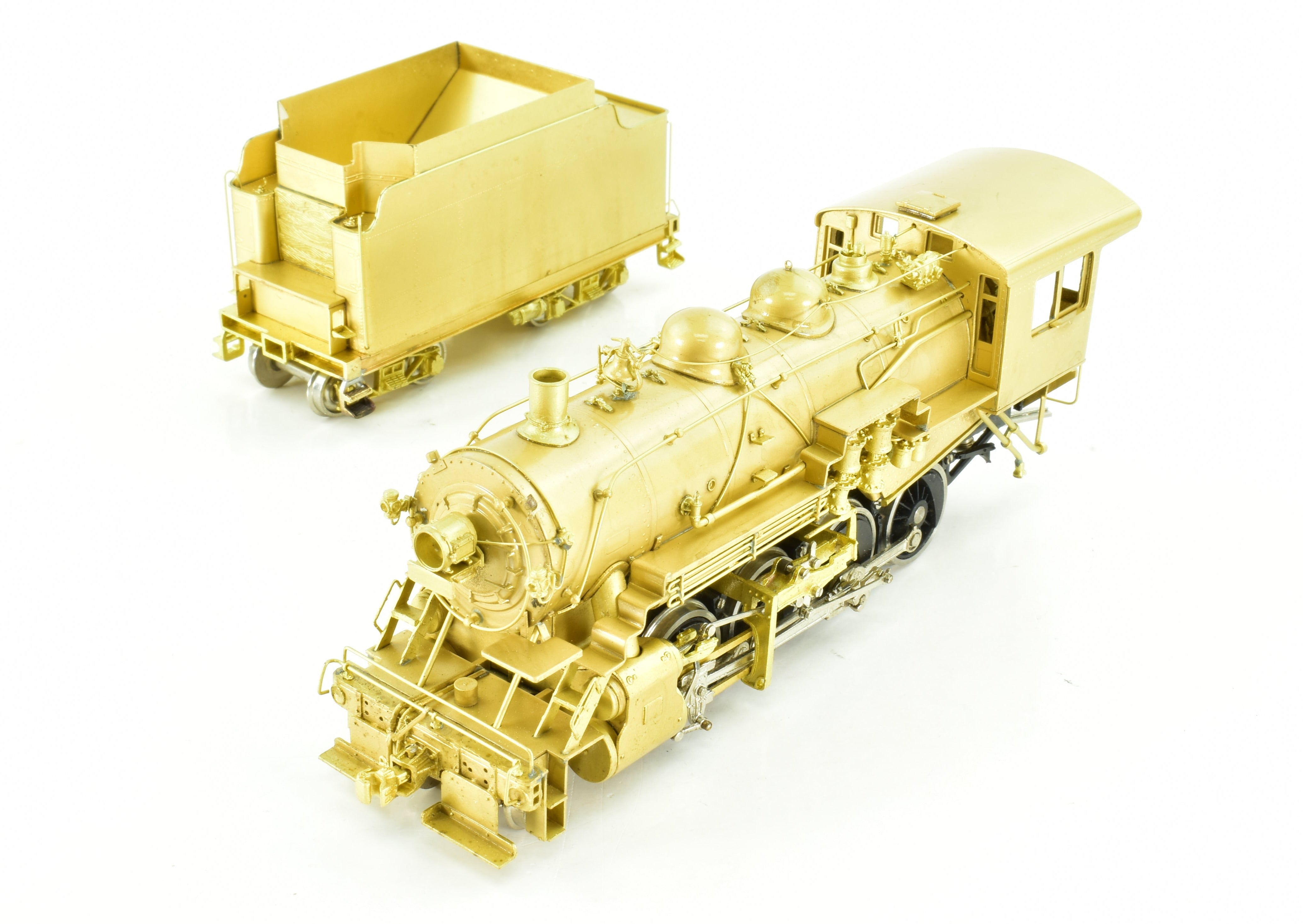 HO Scale Brass Nickel - Plated NPP (Nickel Plate Products) New York Ontario & Western Class W - 2 2 - 8 - 0 Locomotive with Side - Mounted Air Pumps Model