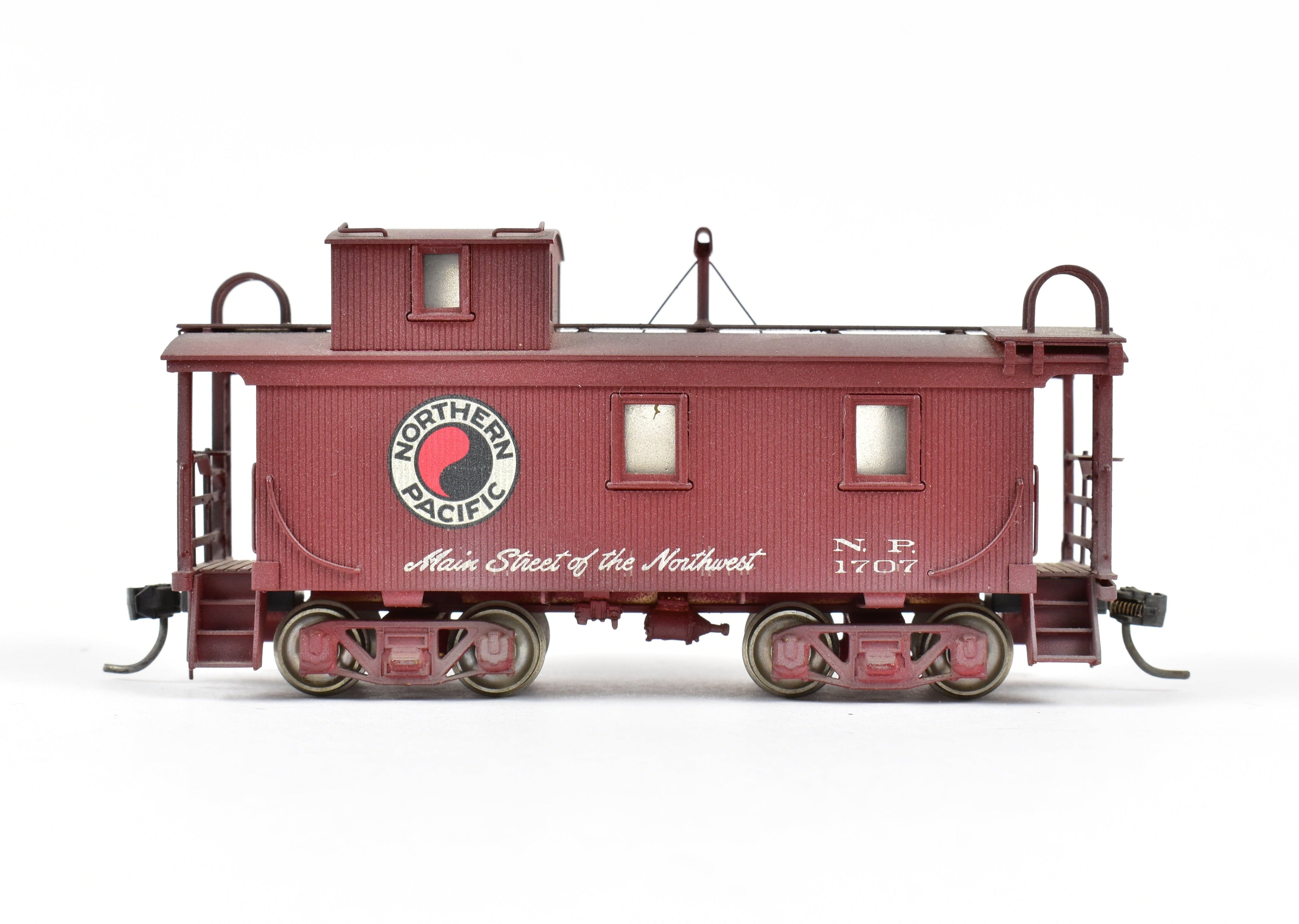 Custom Painted HO Brass NWSL - Northwest Short Line NP - Northern Pacific Wood Caboose