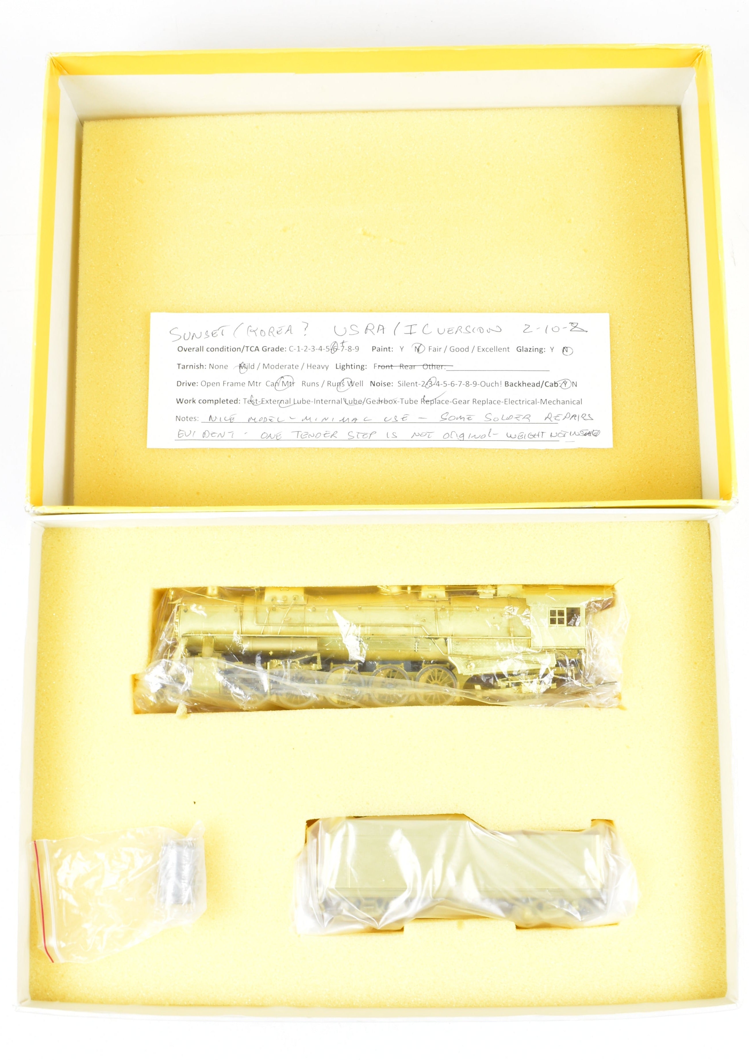 HO Scale Brass Sunset Models USRA 2-10-2 Illinois Central Version Train Model