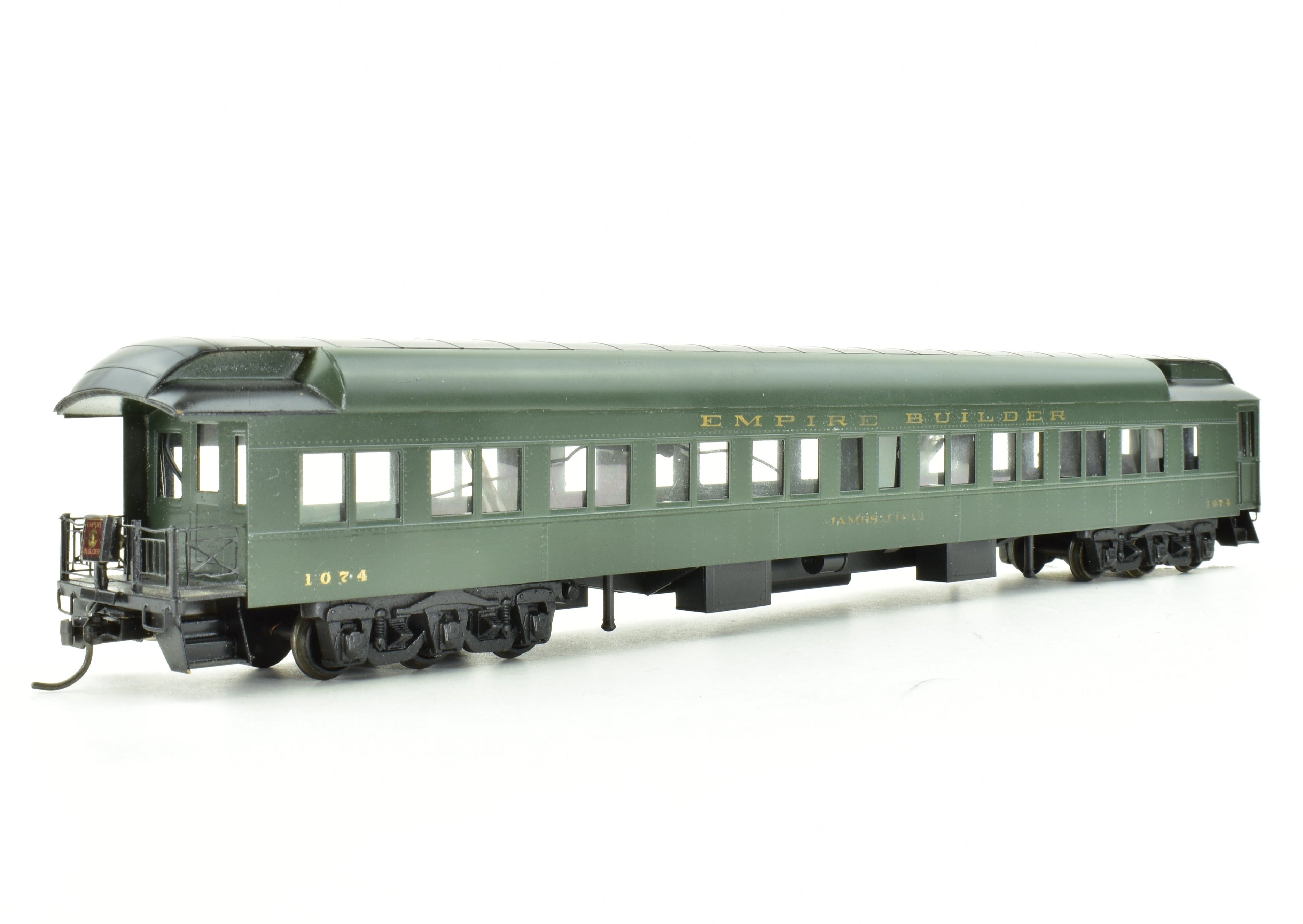 HO Brass Lambert Great Northern Heavyweight Observation Car CP with Central Valley Metal Wheel Trucks