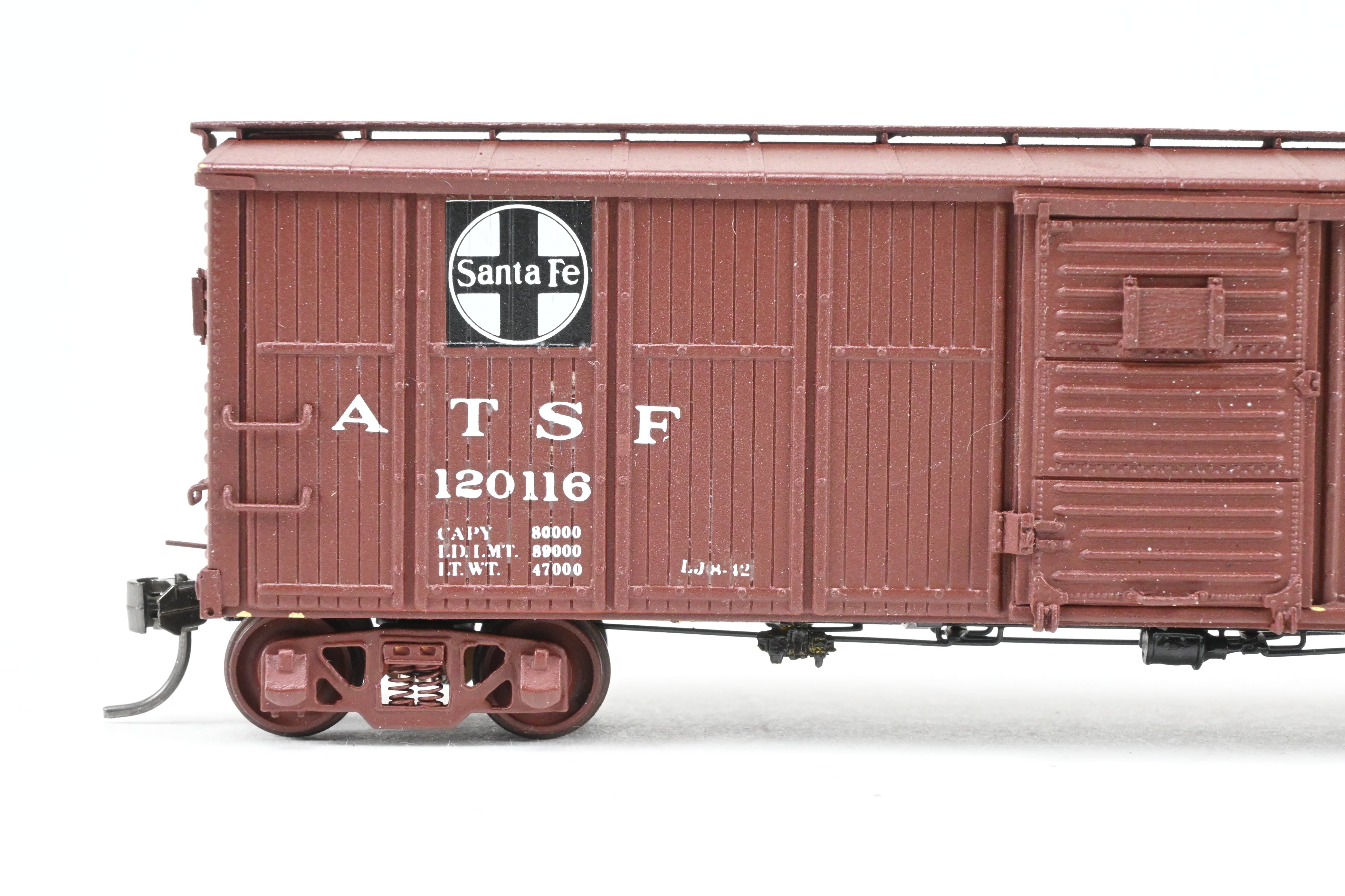 HO Scale Brass Model of Pecos River Brass ATSF - Santa Fe Bx - 6 Boxcar with CP Number 120116