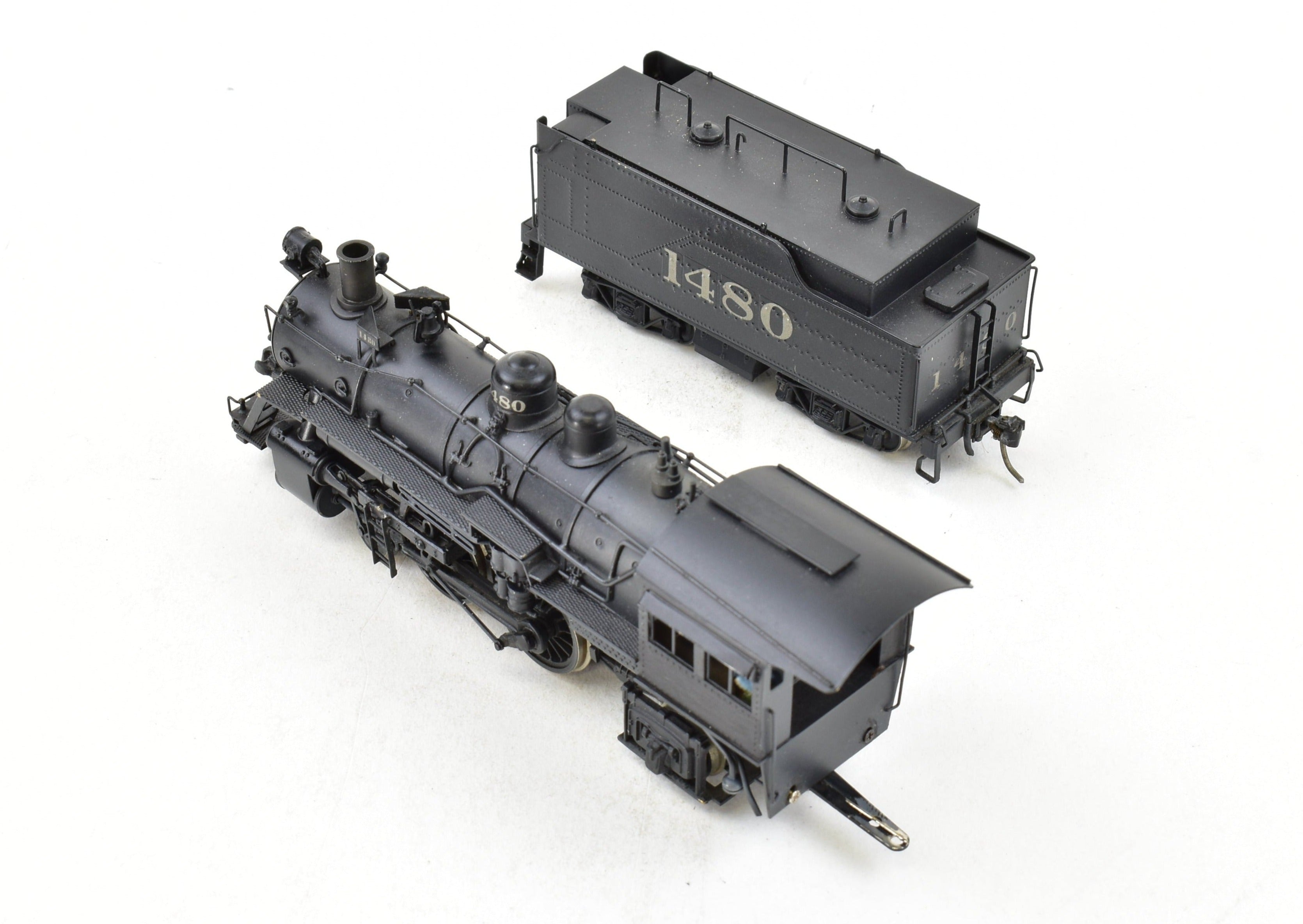 HO Scale Brass Model Train - NJ Custom Brass ATSF Santa Fe Class 1400 4-4-2 Locomotive CP No. 1480, Sold As-Is Condition