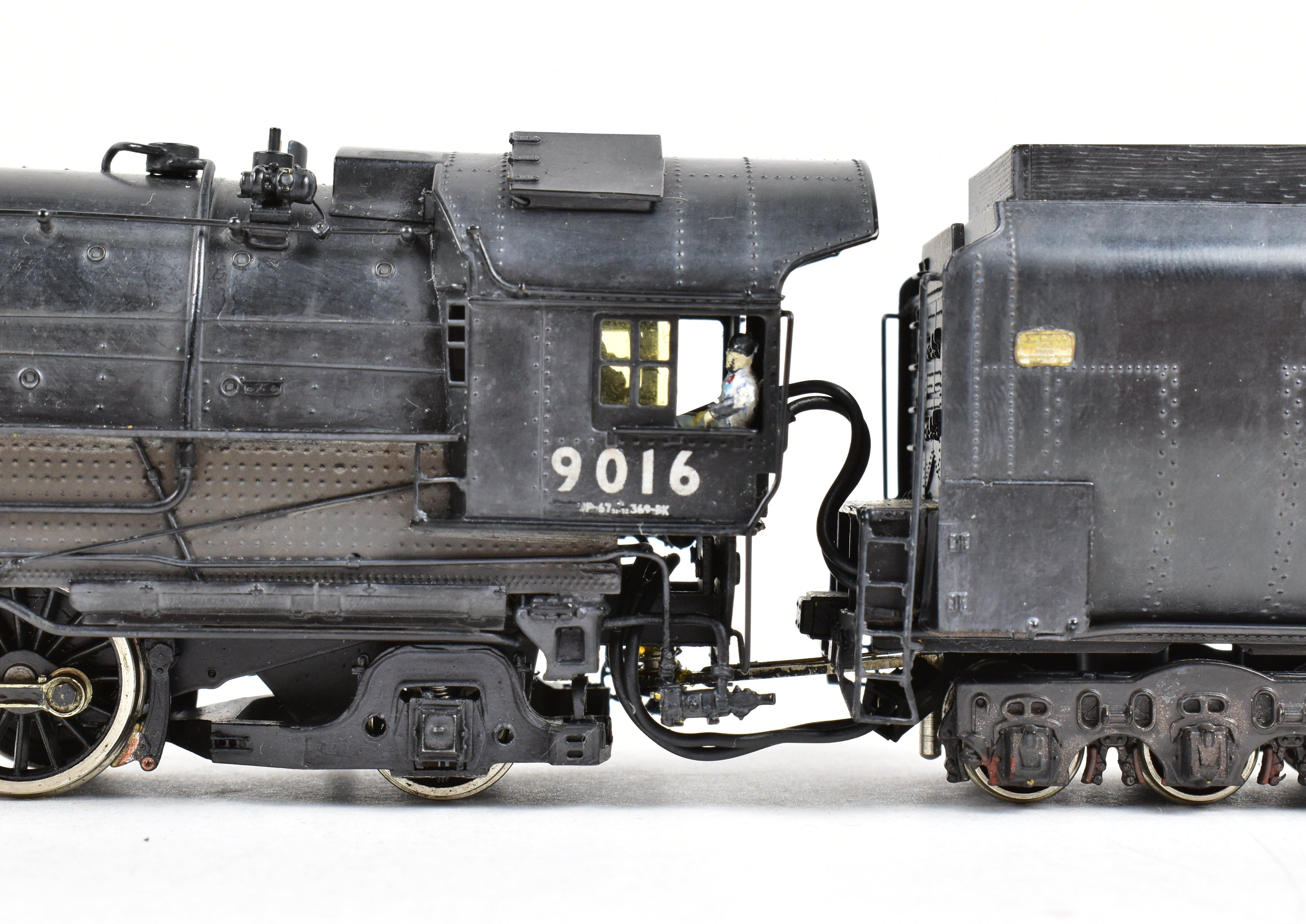 HO Scale Brass Key Imports Union Pacific 4-12-2 Standard Steam Locomotive of the 9000 Series, Specifically Standard Niners #9016 with Light Weathering Effect
