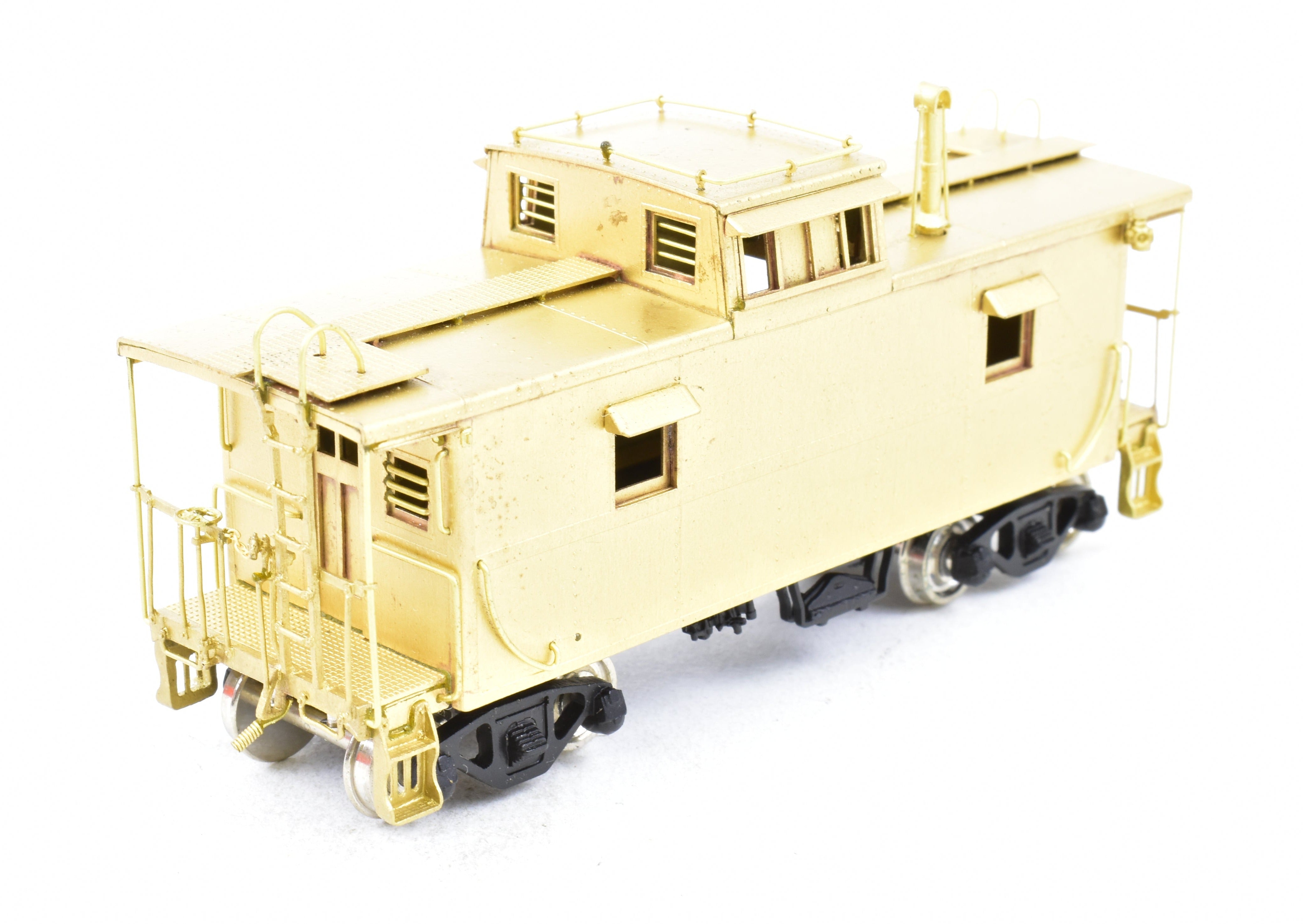 High - Quality HO Scale Brass Nickel - Plated Chesapeake & Ohio Steel Caboose Model by NPP - Nickel Plate Products
