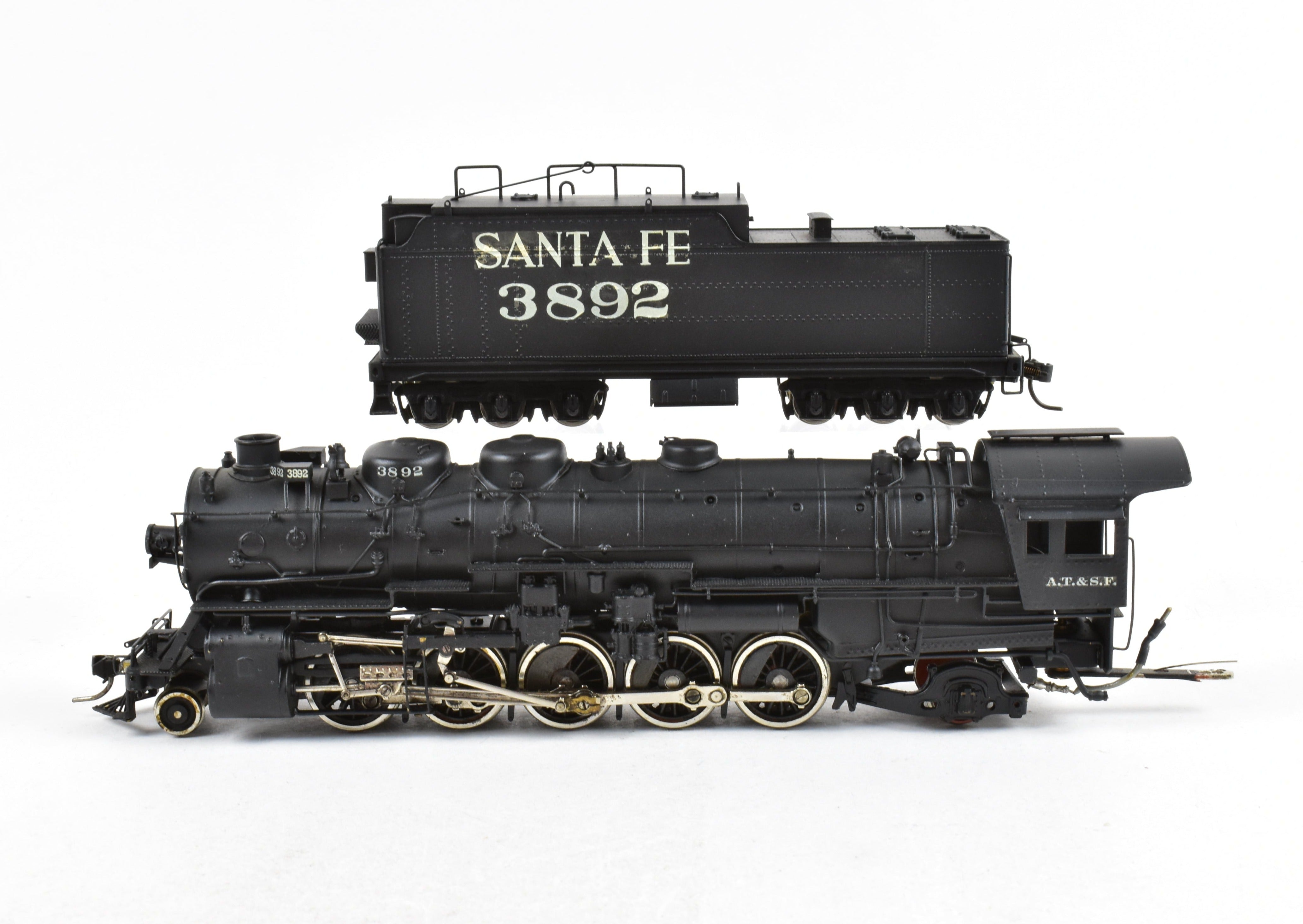 HO Scale Brass PFM Custom-Painted United ATSF Santa Fe 2-10-2 3800 Class No. 3892