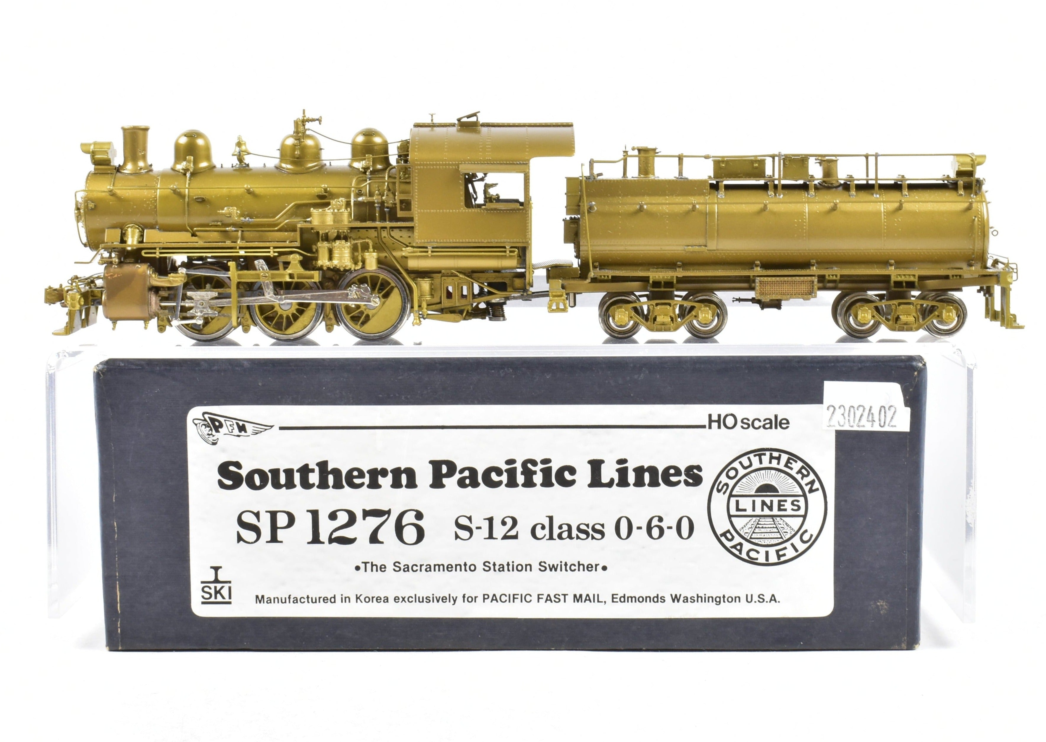 HO Scale Brass SKI Southern Pacific S - 12 Class 0 - 6 - 0 Steam Switcher #1276 Model