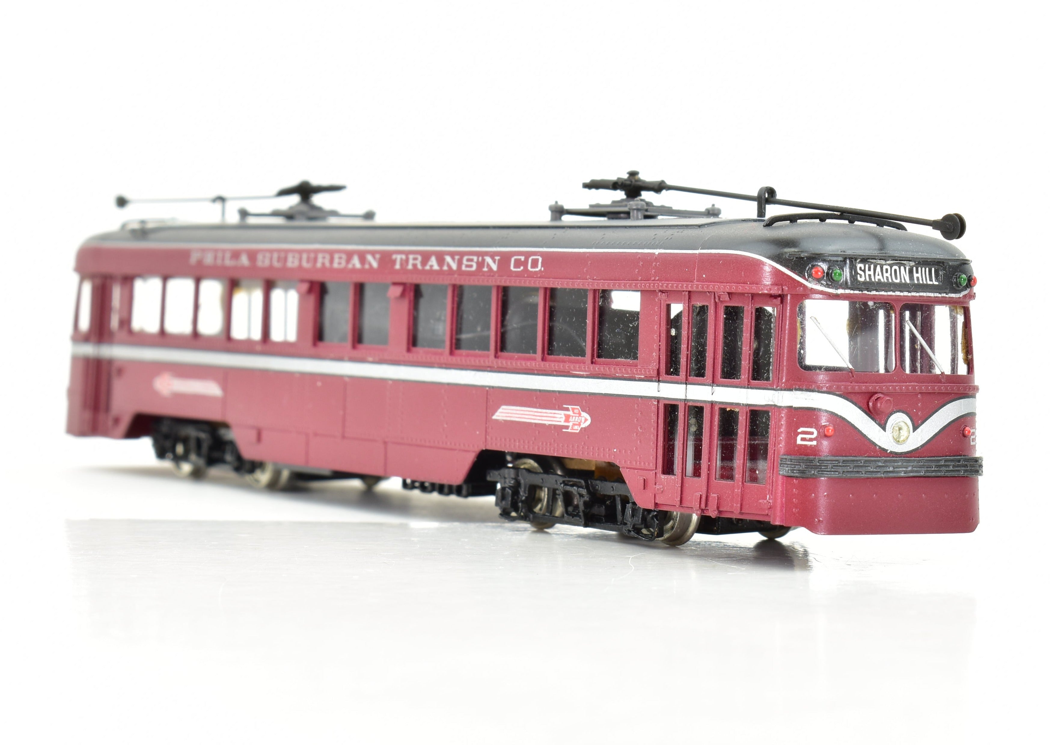High - Quality HO Scale Brass MTS Imports Philadelphia Suburban Transportation Brilliner Interurban Model Train, Car Number CP #2