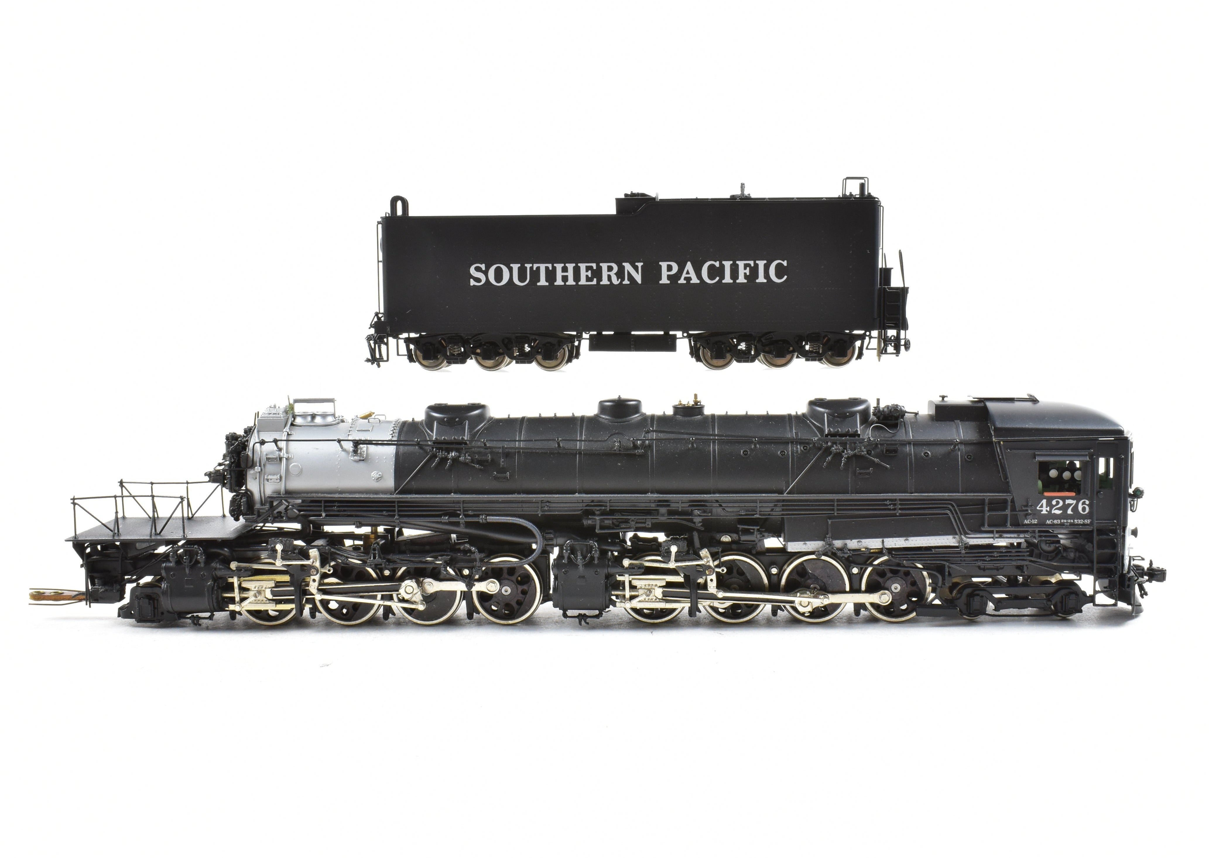 HO Scale Brass Model Train - PFM Tenshodo Southern Pacific AC - 12 4 - 8 - 8 - 2 Cab Forward Factory - Painted Locomotive, Crown Model, No. 4276, 1983 Run