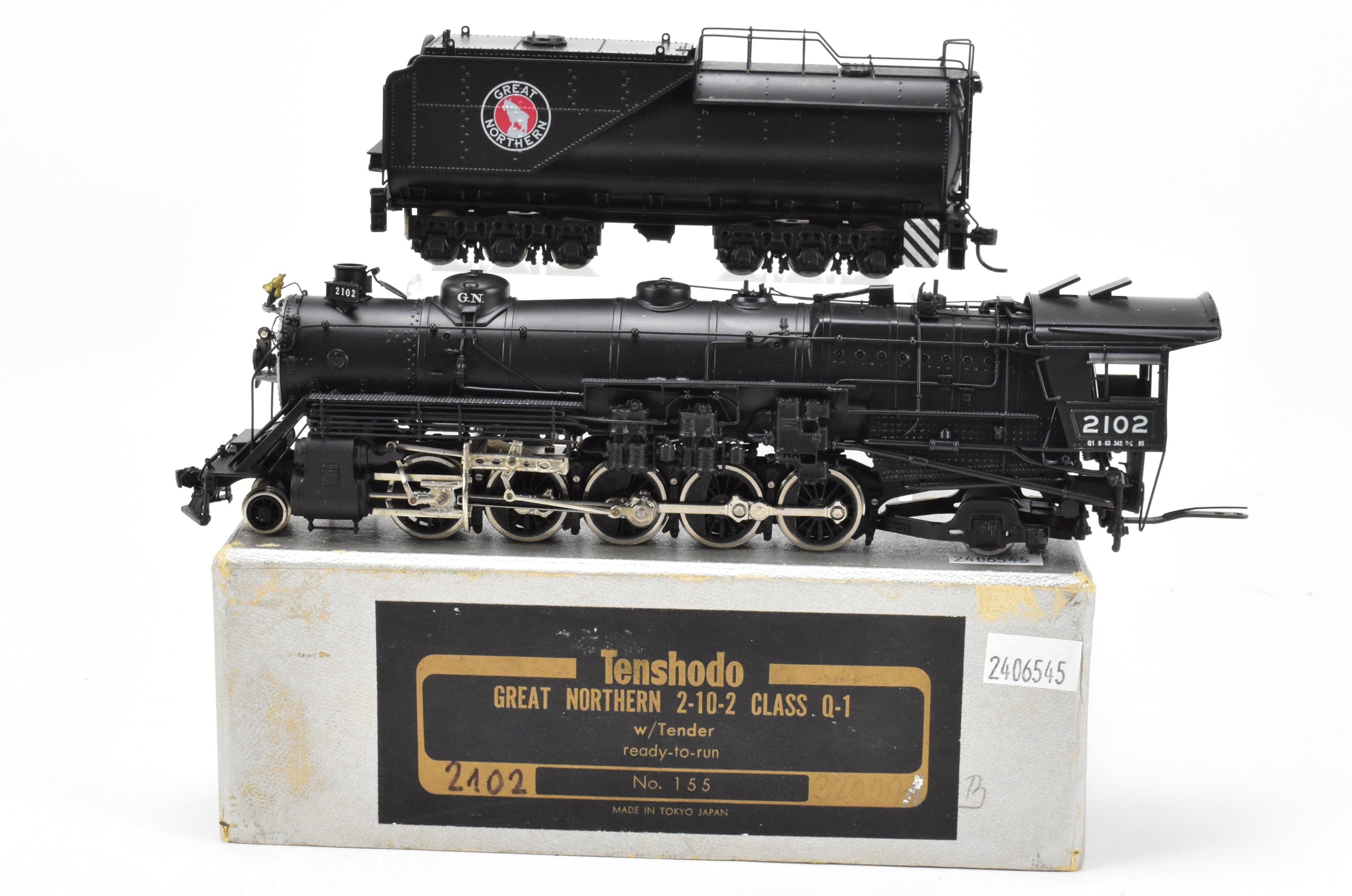 HO Brass PFM - Tenshodo GN Great Northern 2-10-2 Q-1 Factory Painted Vintage Model