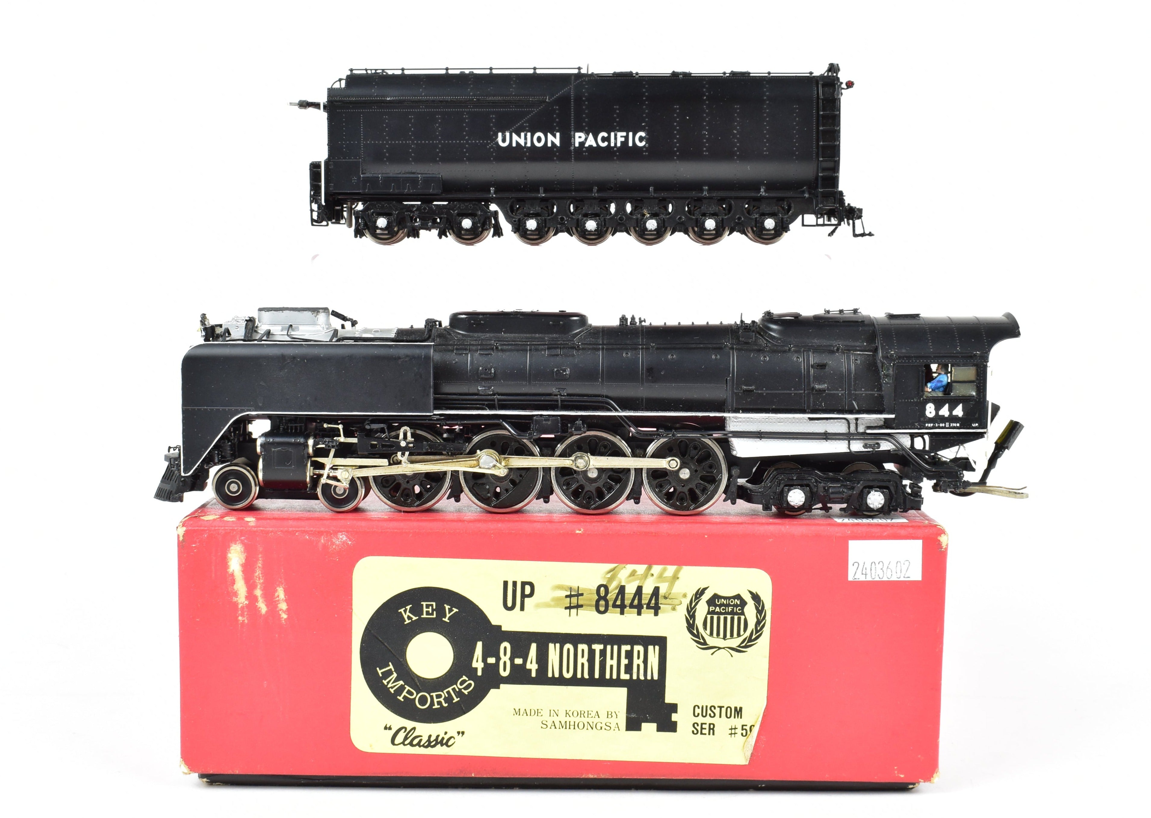 HO Scale Brass Model Train Key Imports UP - Union Pacific 4-8-4 FEF-3 No. 844 CS #59 Factory Painted Replica