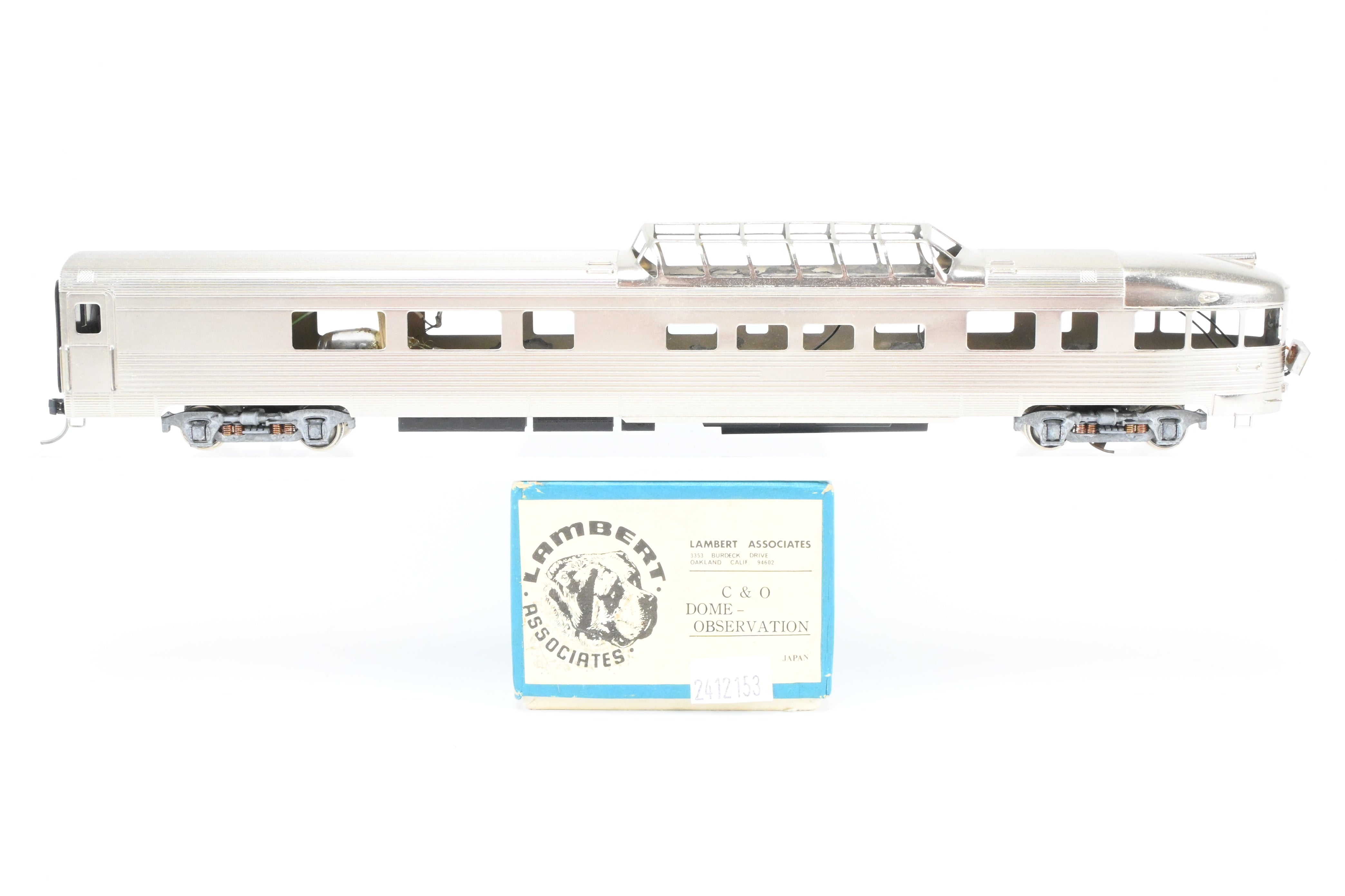 HO Scale Brass Lambert Chesapeake and Ohio (C&O) Budd Dome Observation Model Train Car