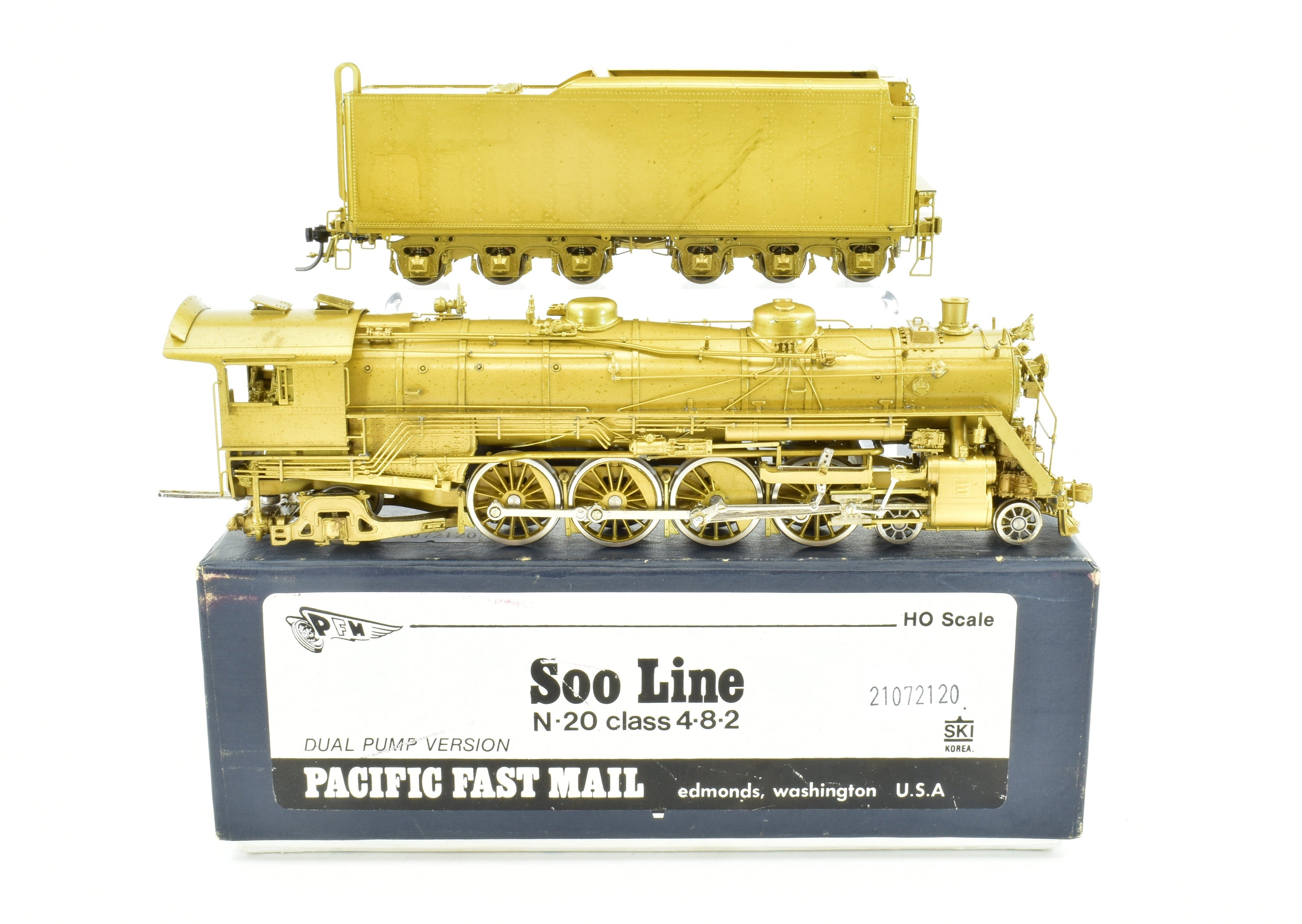 Rare HO Brass SKI Soo Line N - 20 Class 4 - 8 - 2 Mountain Pacific Fast Mail Model