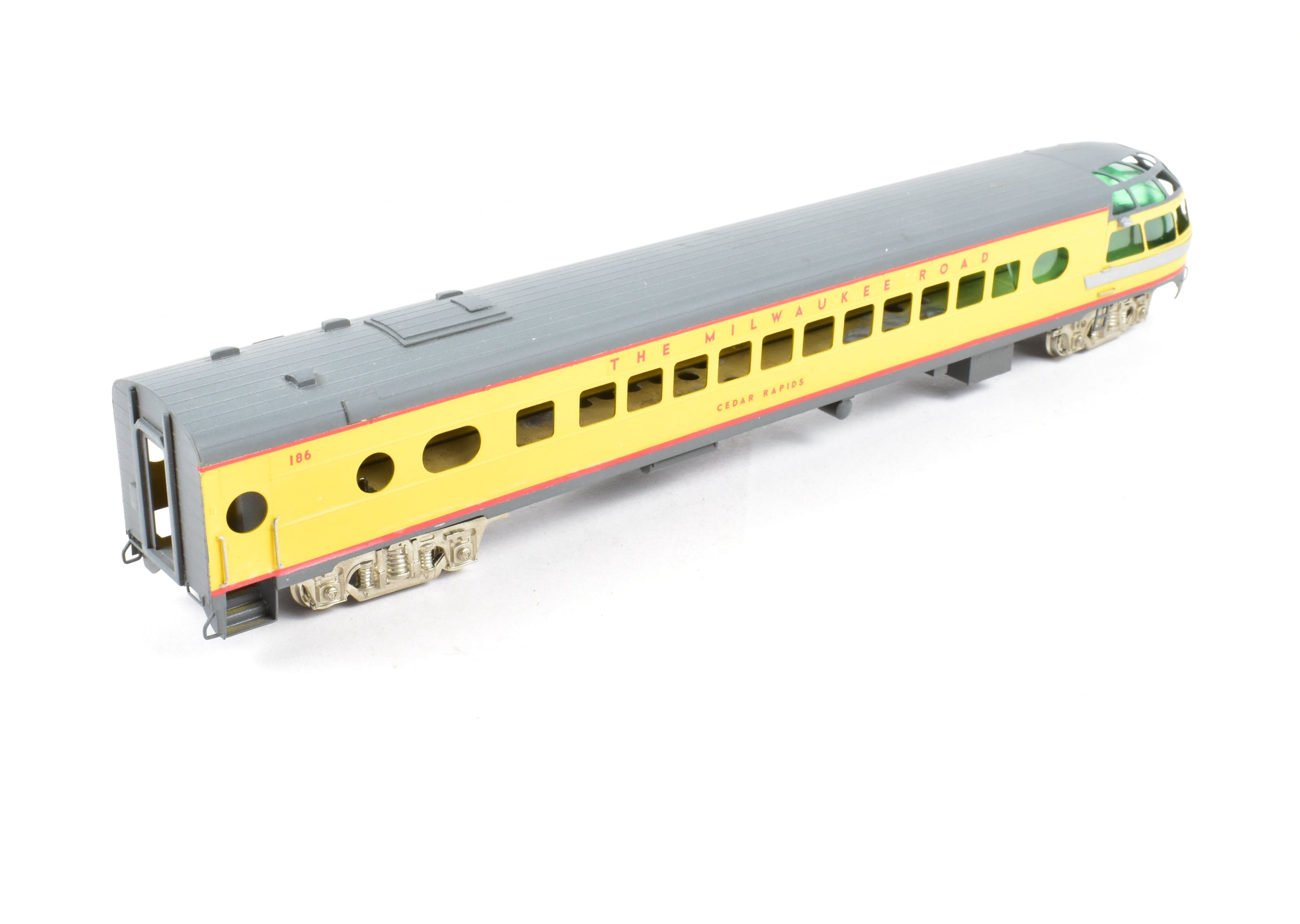 Custom Painted HO Brass Soho Milwaukee Road #186 Rapids Sky Top Lounge Model