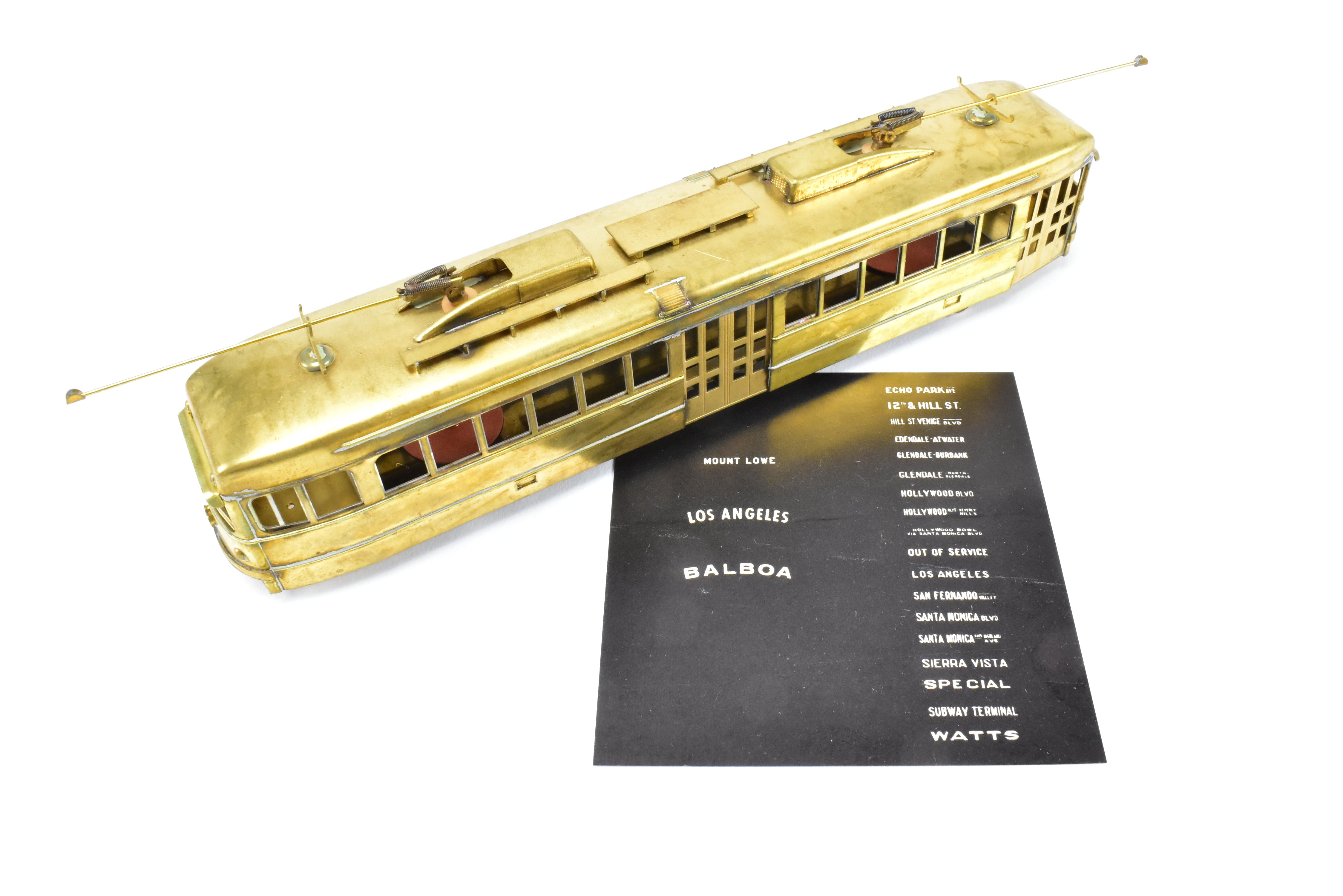 HO Scale Unpowered Trailer: Brass Suydam Pacific Electric Double End PCC Car