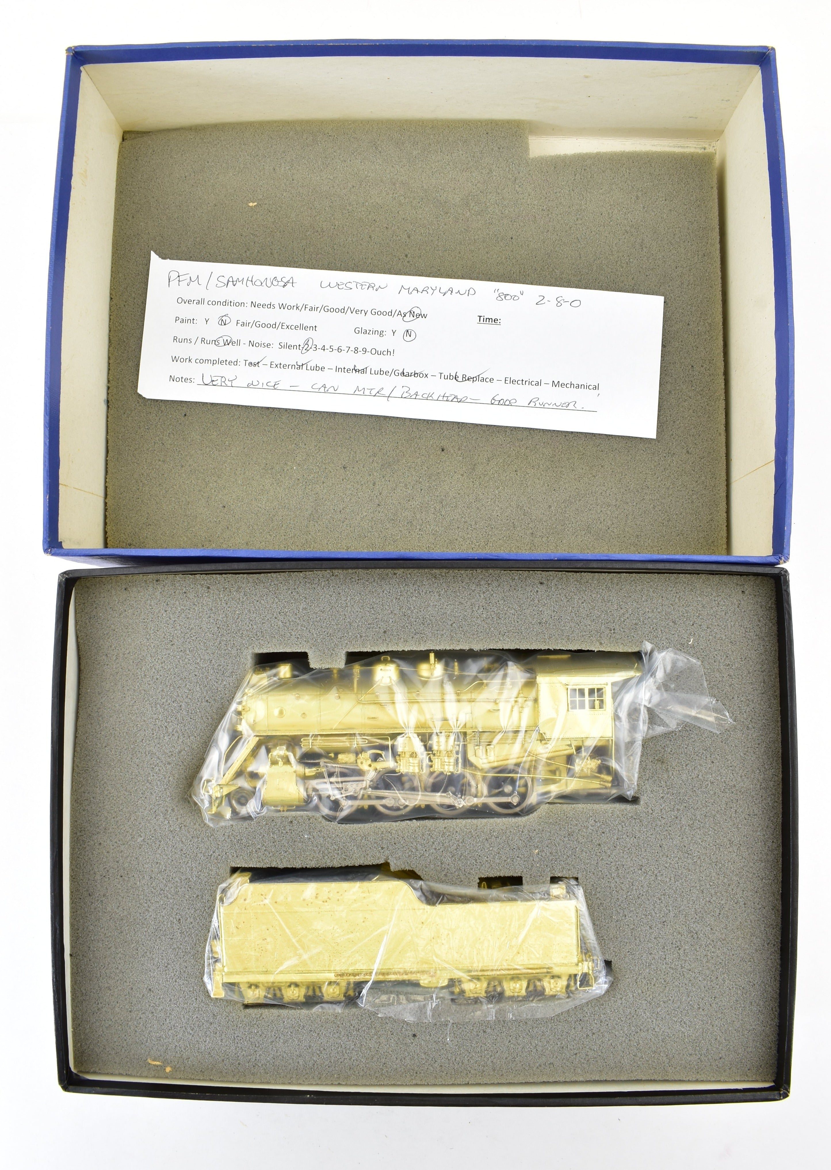HO Scale Brass PFM Model Train - Samhongsa WM Western Maryland 2-8-0 H-9 800 Series Locomotive