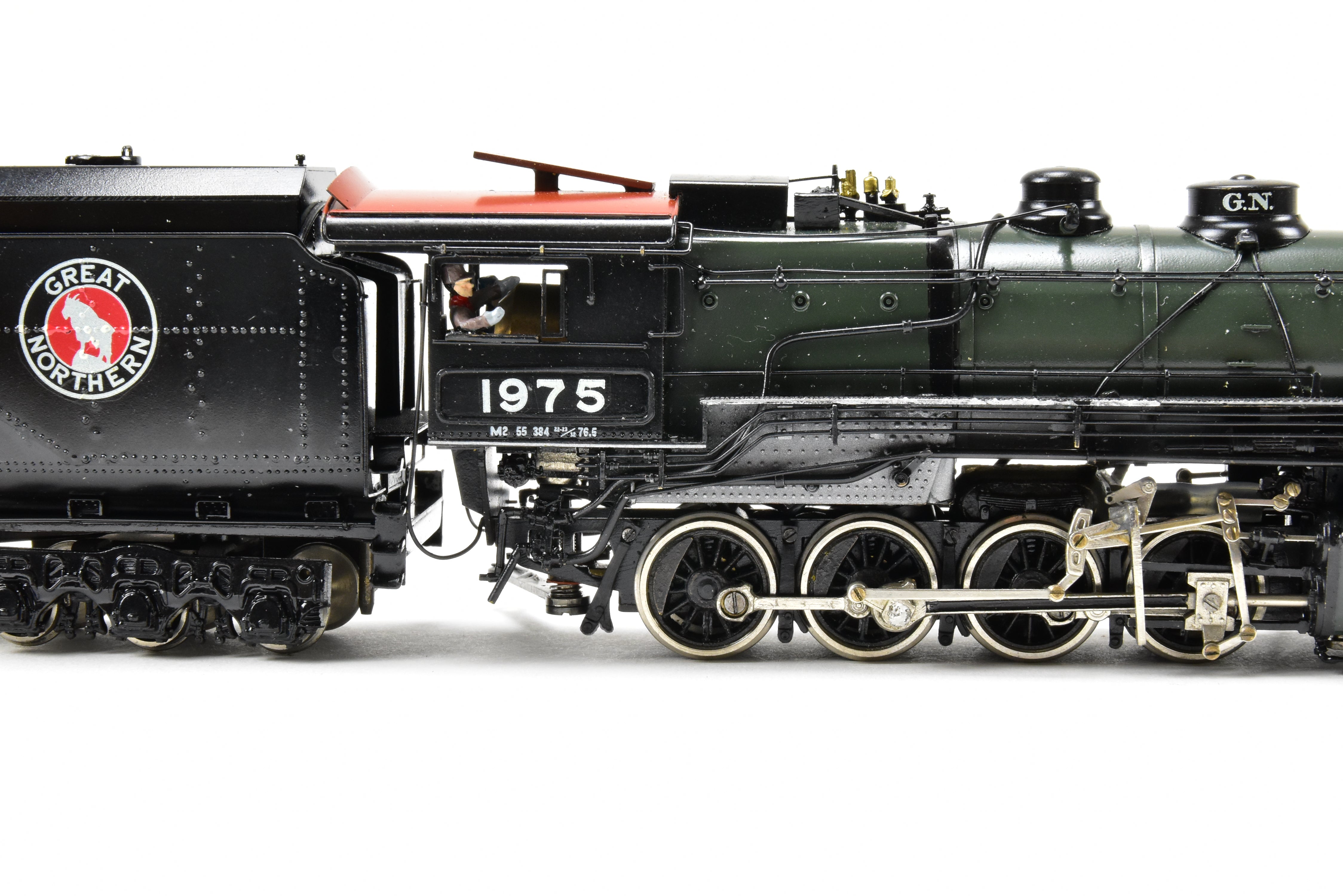 HO Scale Brass PFM - Tenshodo GN - Great Northern 2-6-8-0 Class M-2 Model Locomotive 1964 Run with Can Motor Upgrade and Professional Paint Job No. 1975