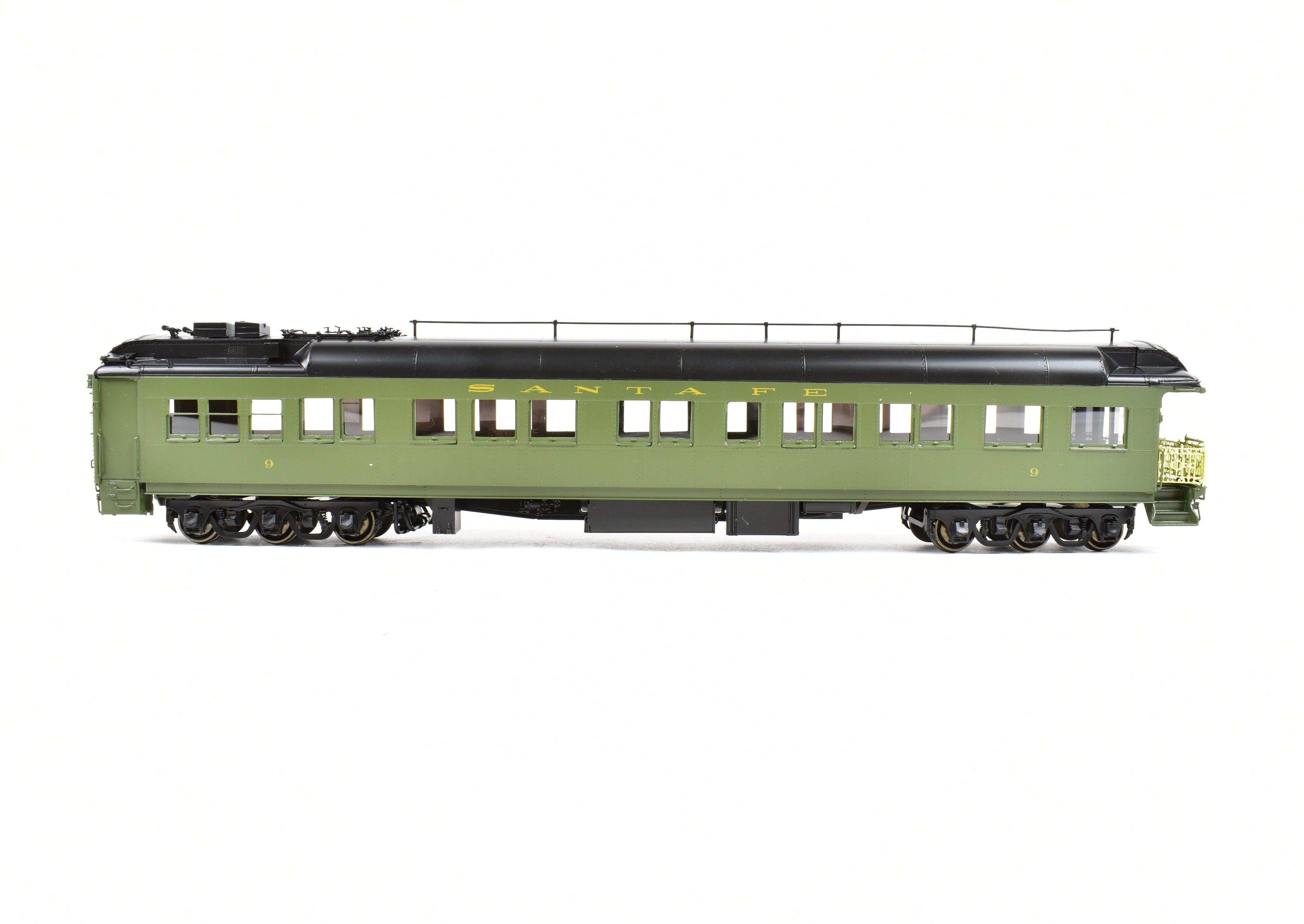 HO Scale Factory - Painted Brass ATSF - Santa Fe Heavyweight Business Car #9 by Pecos River
