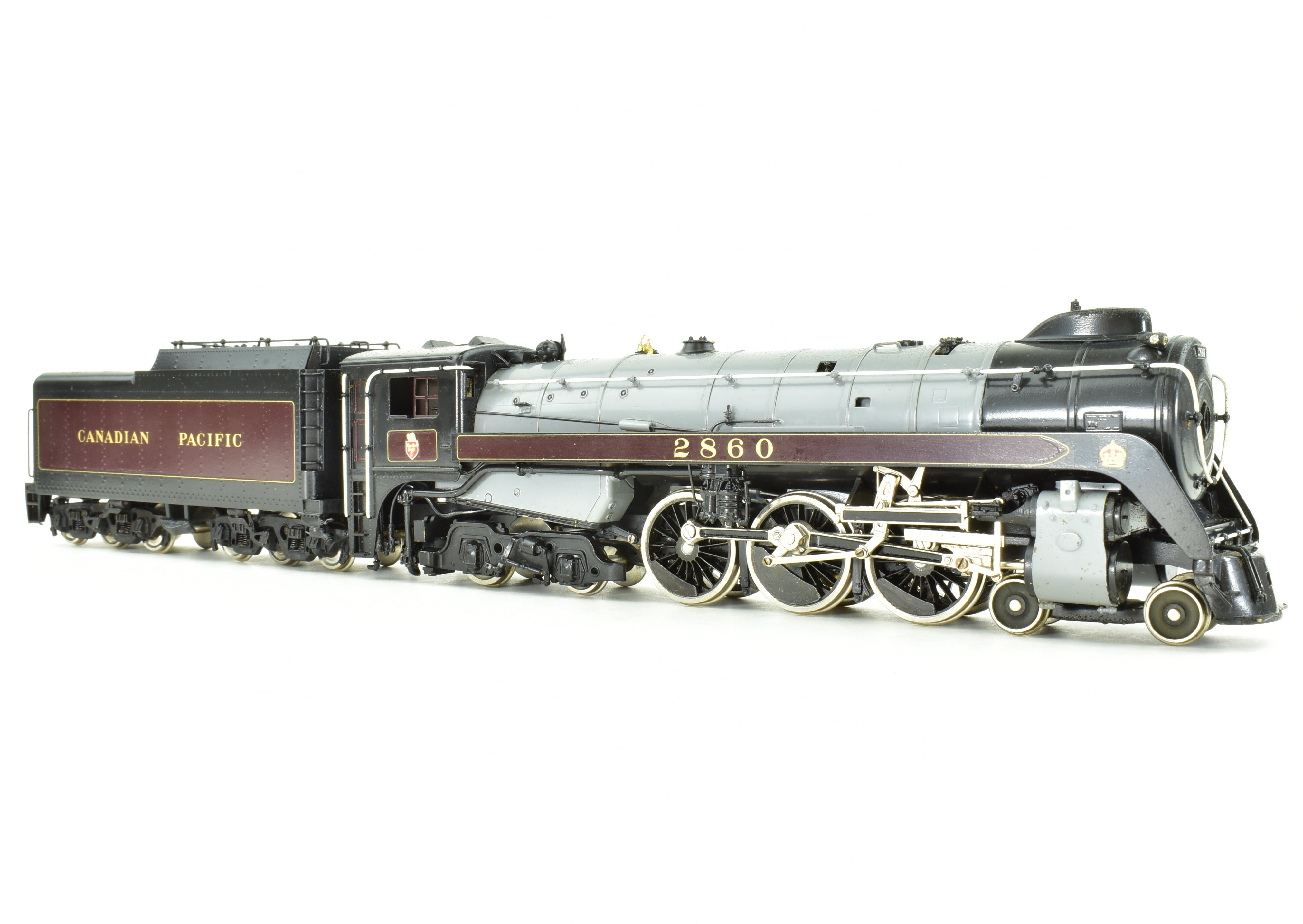 HO Scale Brass PFM - Tenshodo Model Train of Canadian Pacific Railway 4-6-4 Class H-1e #2860 Royal Hudson with Factory Paint Finish