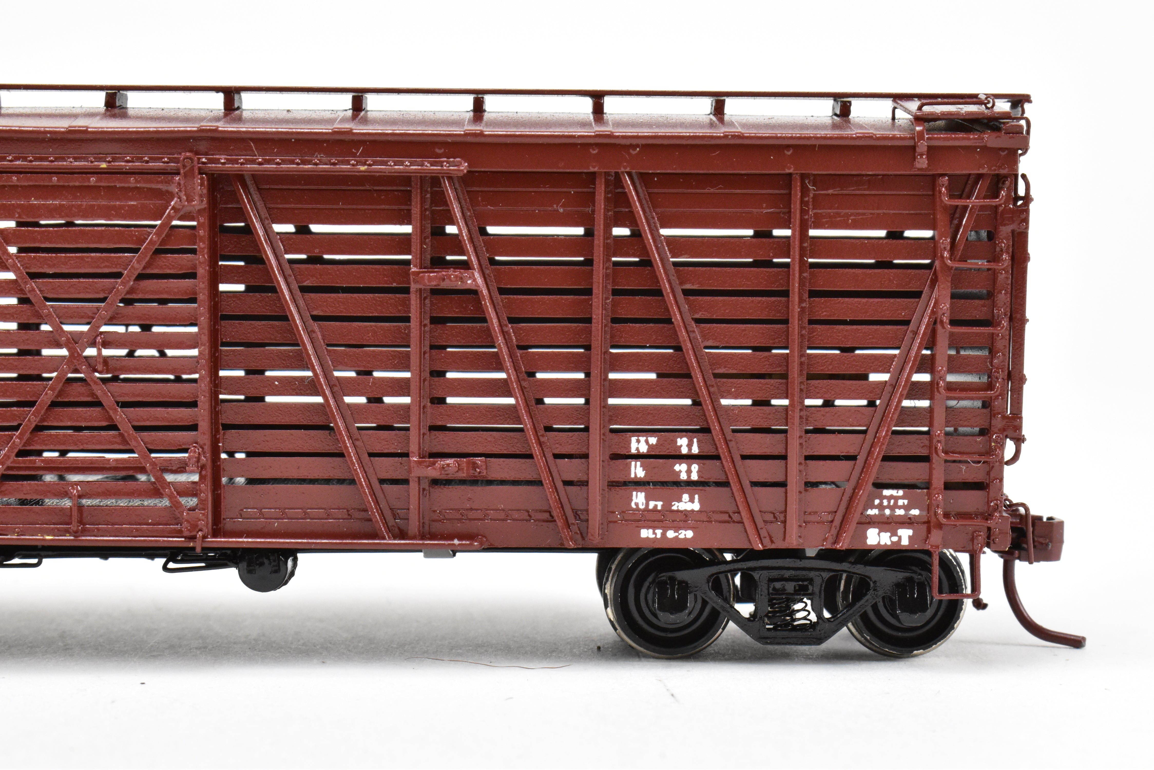 HO Scale Brass Santa Fe SK - T Stock Car C/P No. 60155 by Pecos River Brass