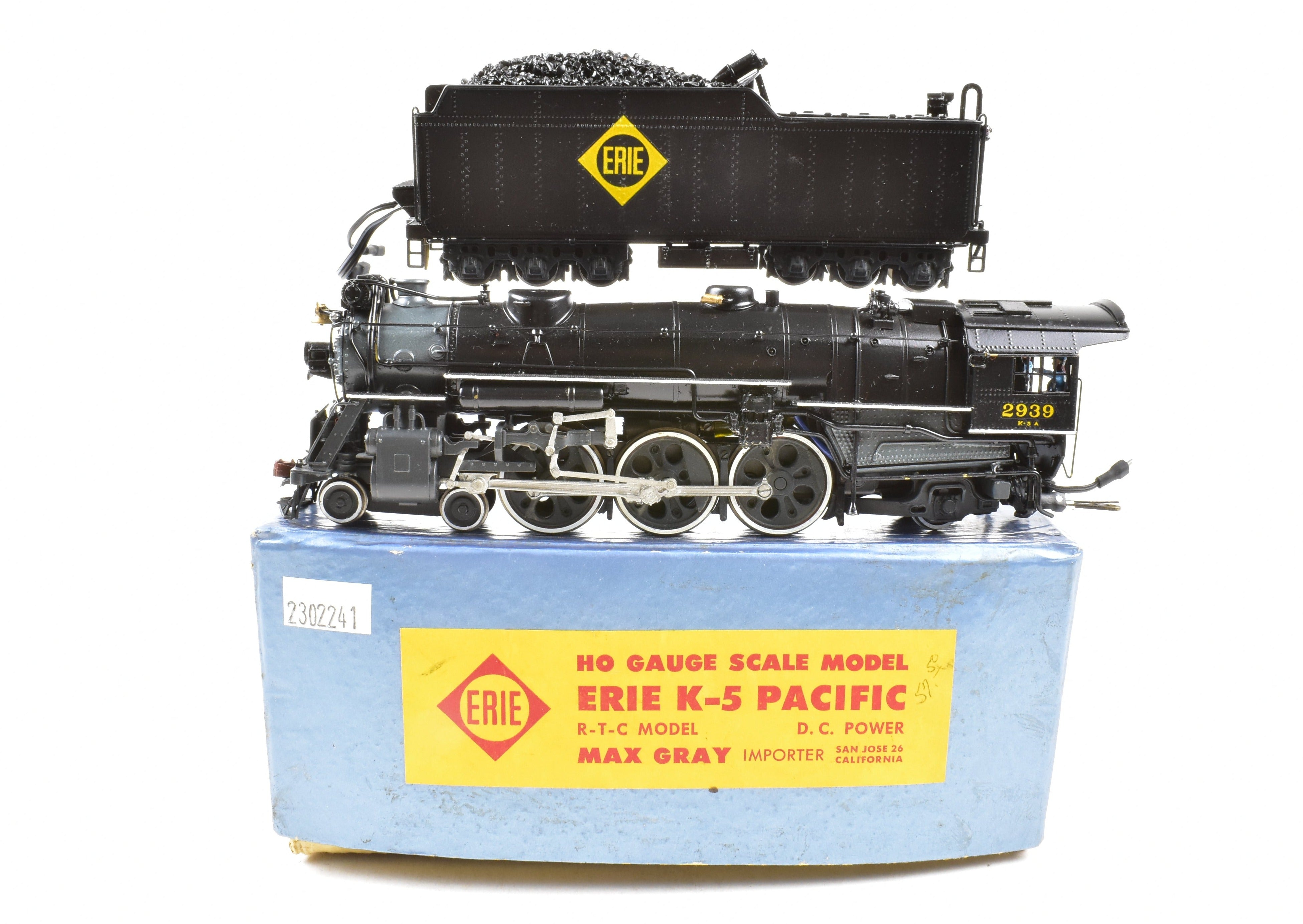HO Scale Brass Max Gray Erie Railroad K-5 4-6-2 Pacific Steam Locomotive Model Custom Painted with SoundTraxx Econami DCC and Sound System