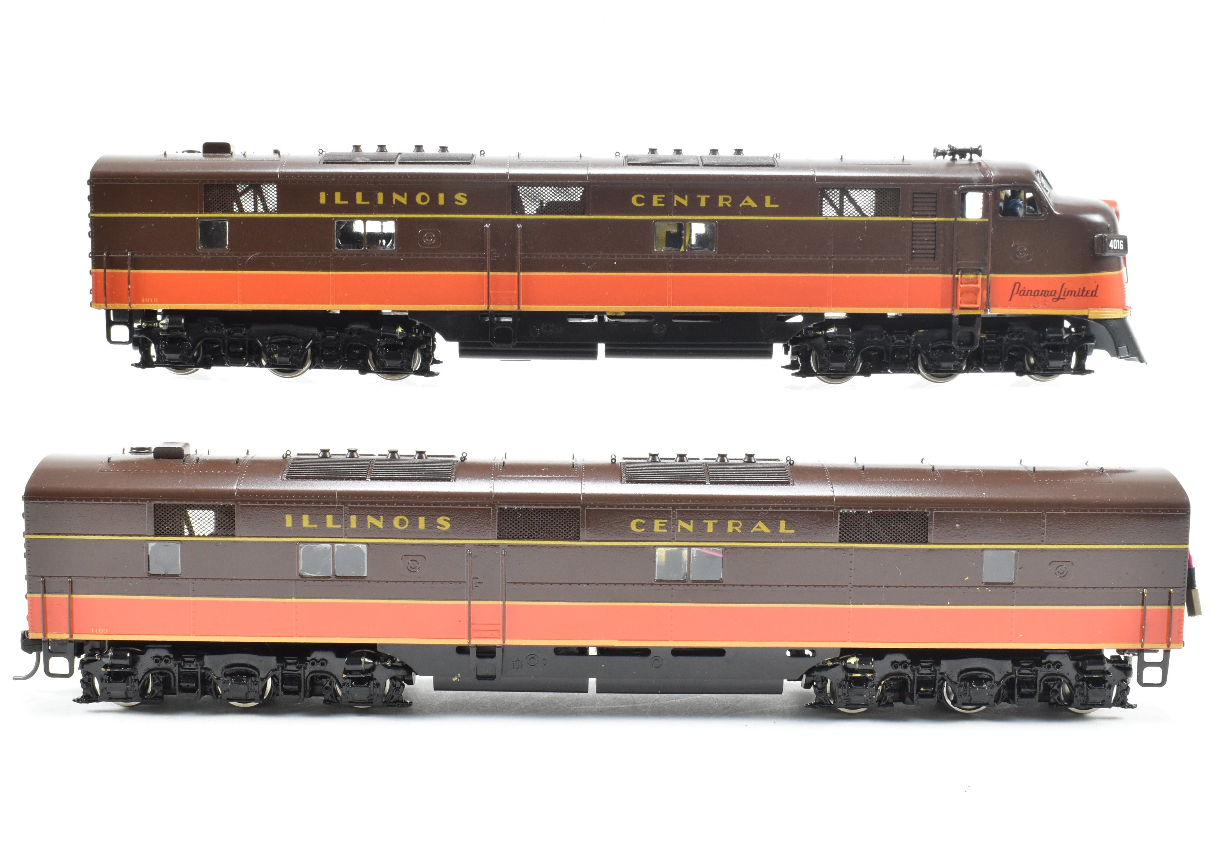 HO Brass Oriental Limited Illinois Central E7A/B Set with Large Number Boards