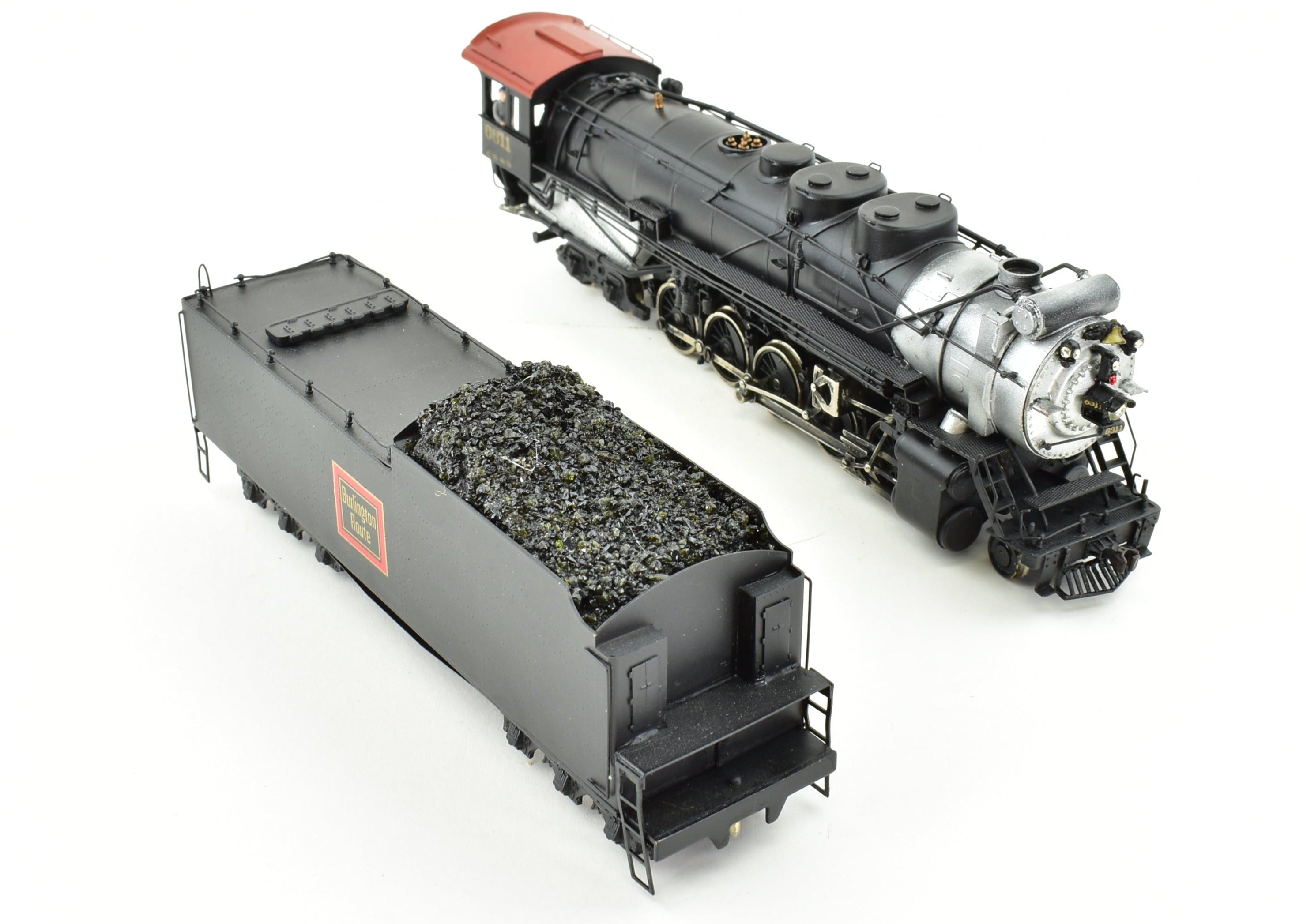 HO Scale Brass Nickel - Plated NPP CB&Q Burlington Route 2 - 10 - 4 Class M - 4 Custom Painted Locomotive