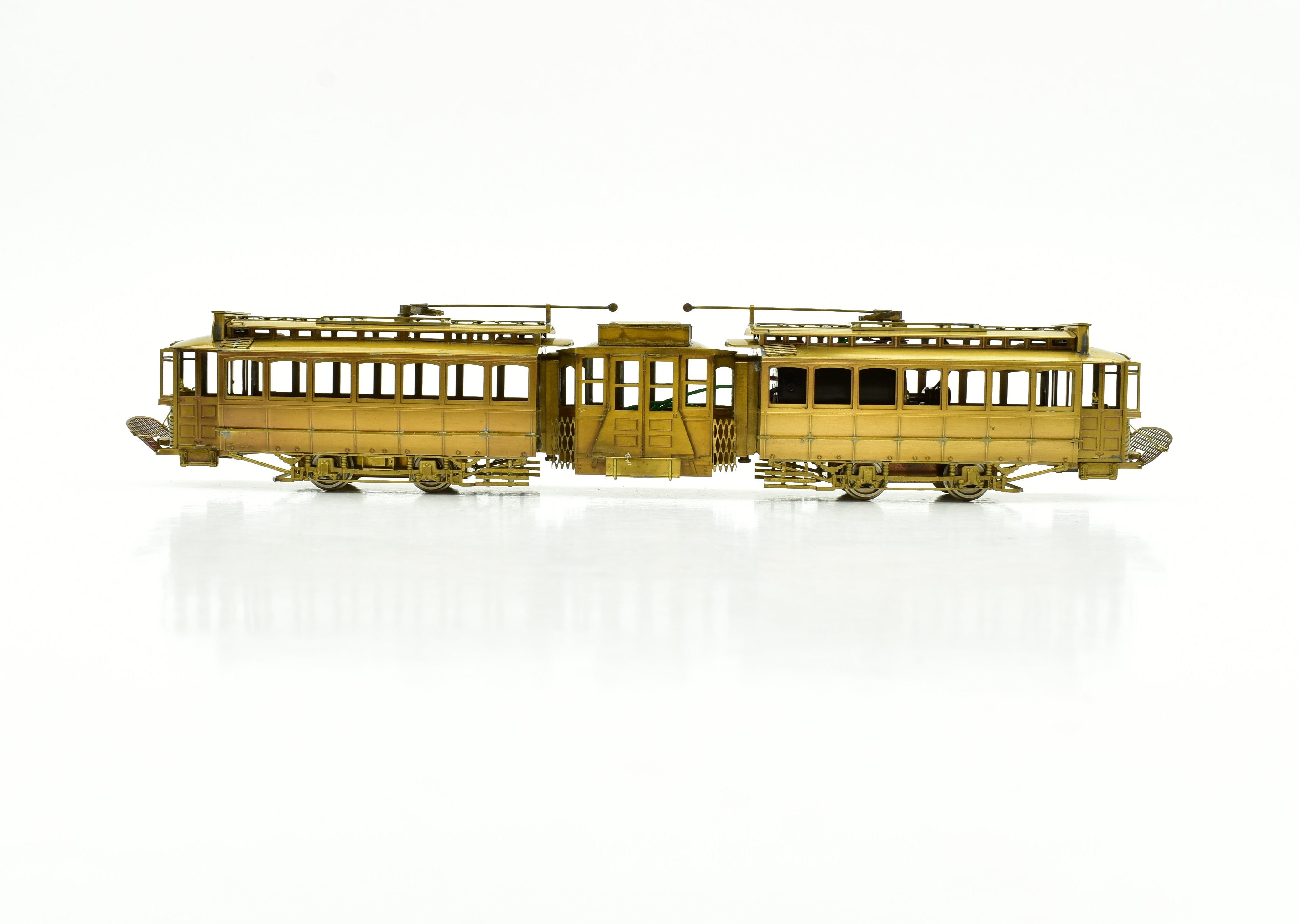 Rare HO Scale Custom Brass Single Truck Articulated Trolley of Boston Elevated Railroad