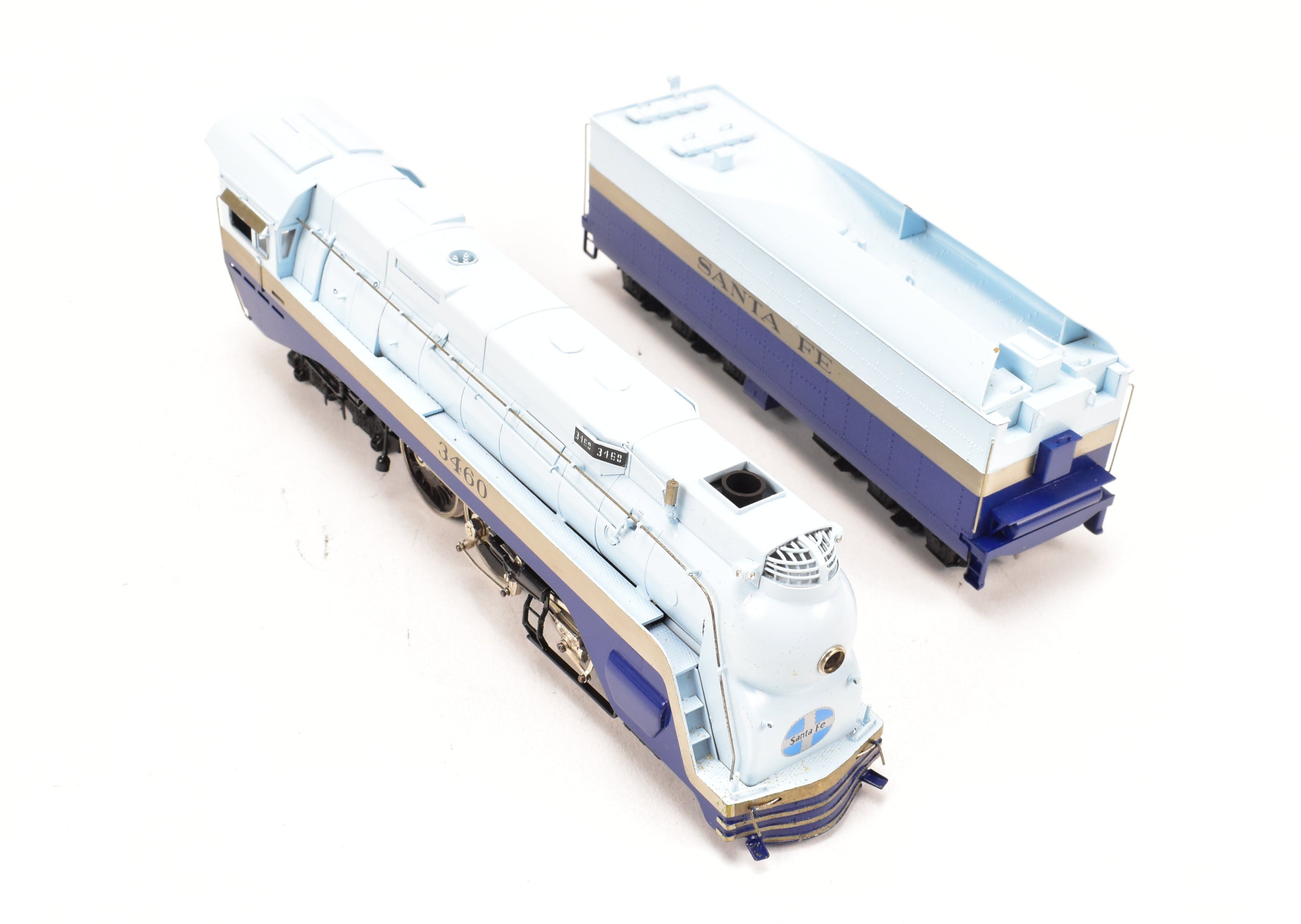 1974 HO Brass Tenshodo ATSF Santa Fe 4-6-4 No. 3460 Blue Goose Hudson Model