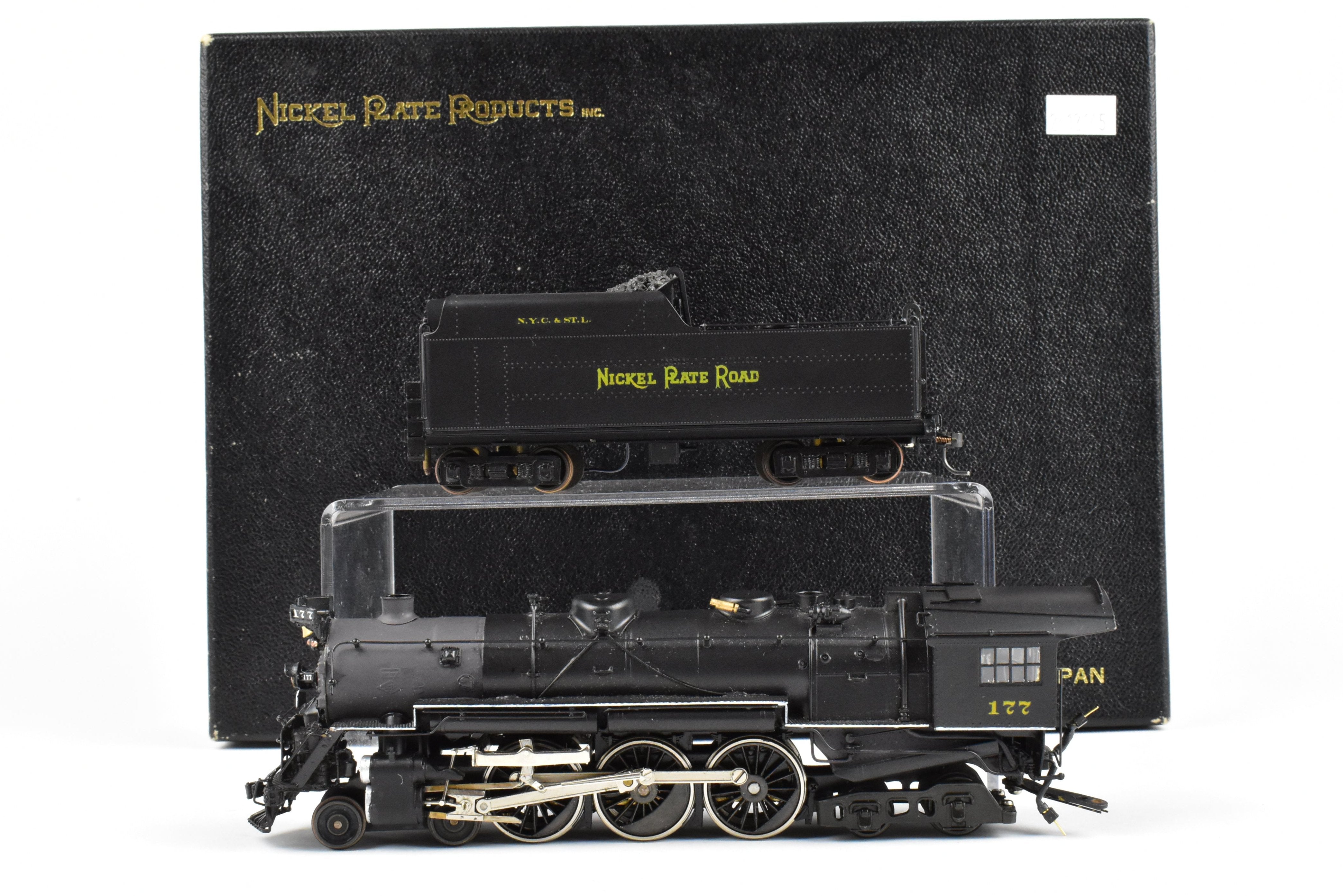 HO Scale Brass Model Train - Nickel Plate Products (NPP), Nickel Plate Road Class L - 1a 4 - 6 - 4 Steam Locomotive without Elephant Ear Smoke Lifters, Comes with Wrong Box