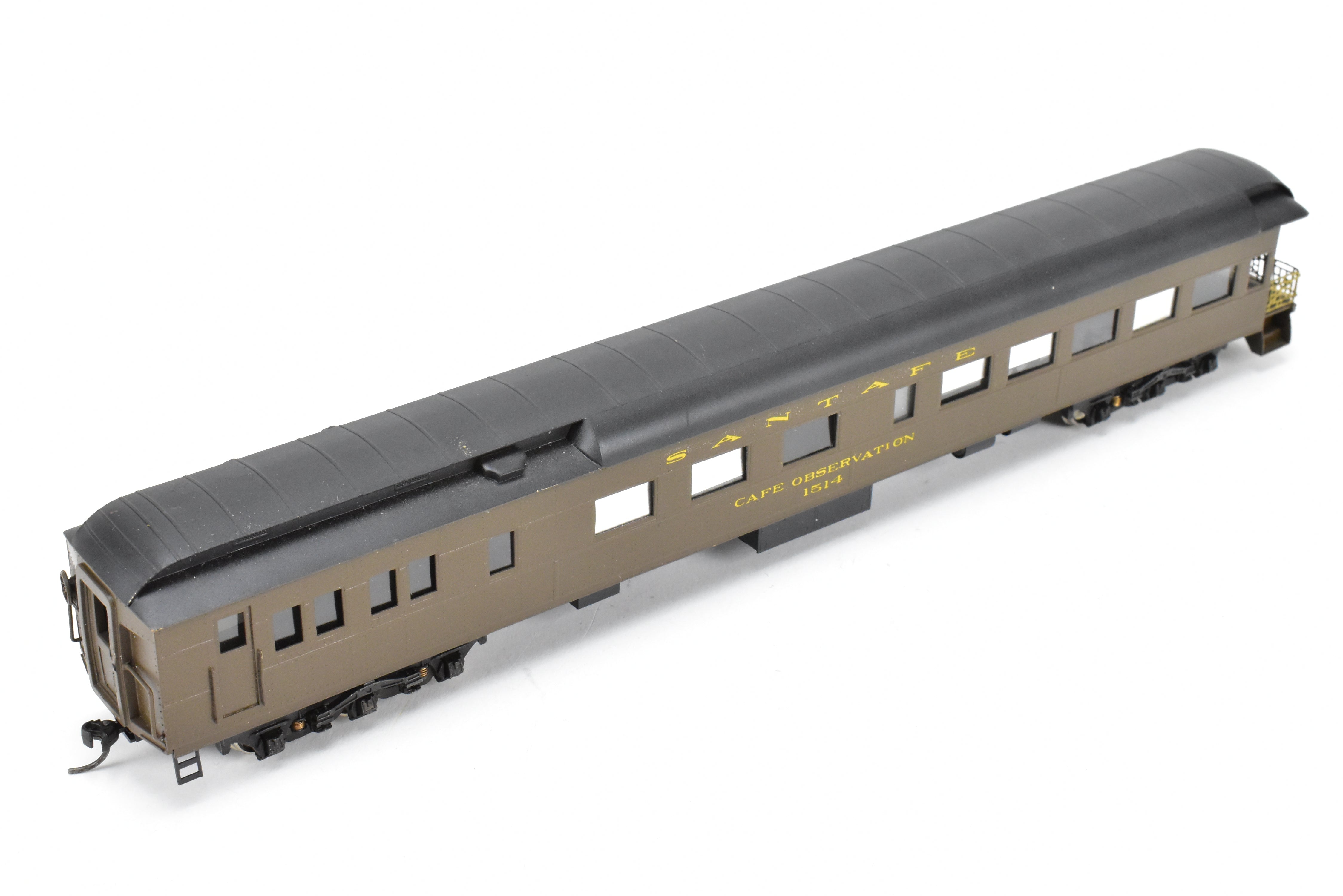 Custom Painted HO Scale Brass Lambert AT&SF Santa Fe Cafe Lounge Observation Car #1514 with Incorrect Box