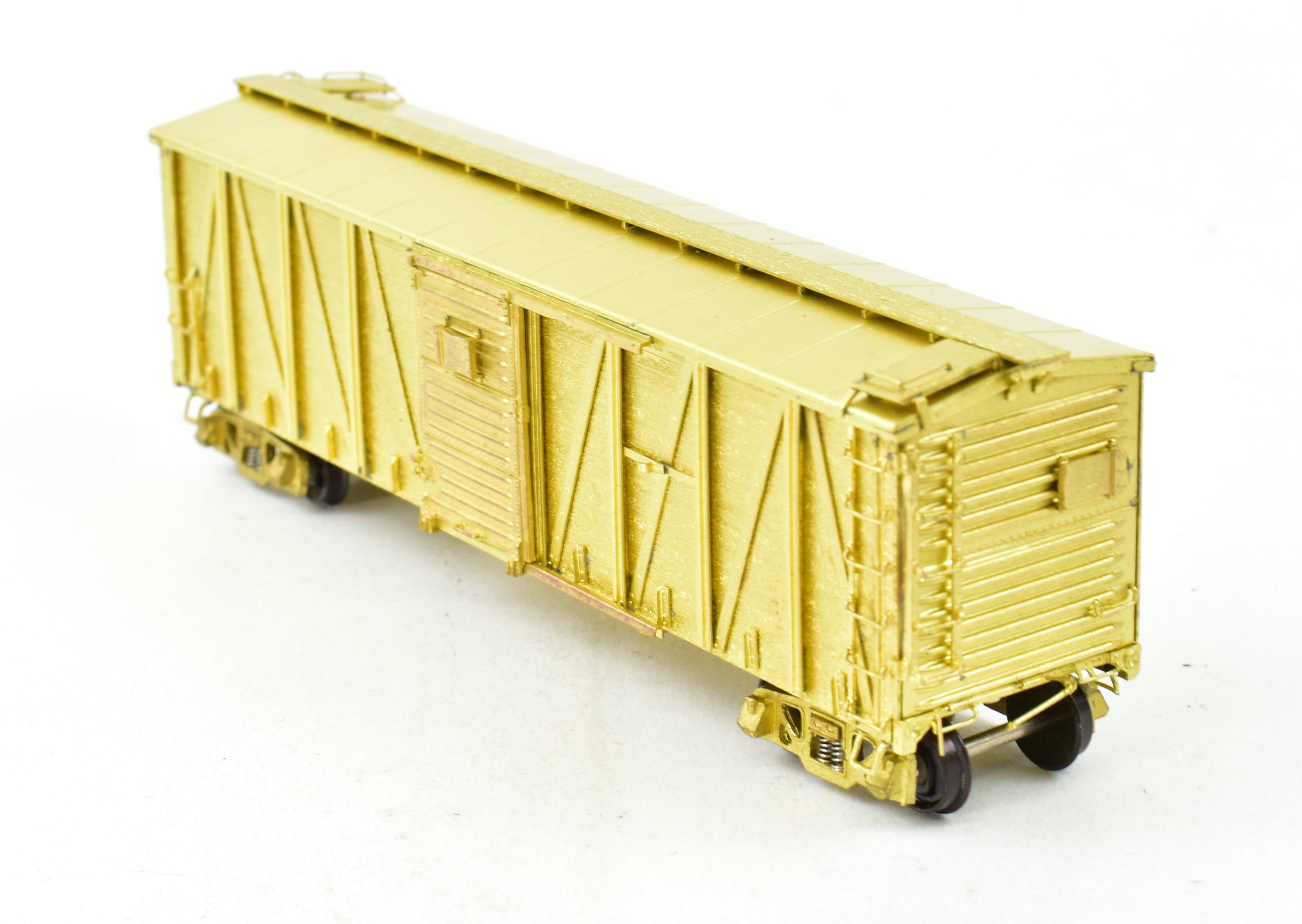 HO Scale Brass Model of Pecos River Brass ATSF - Santa Fe Bx - 6 Boxcar Without Side Panels