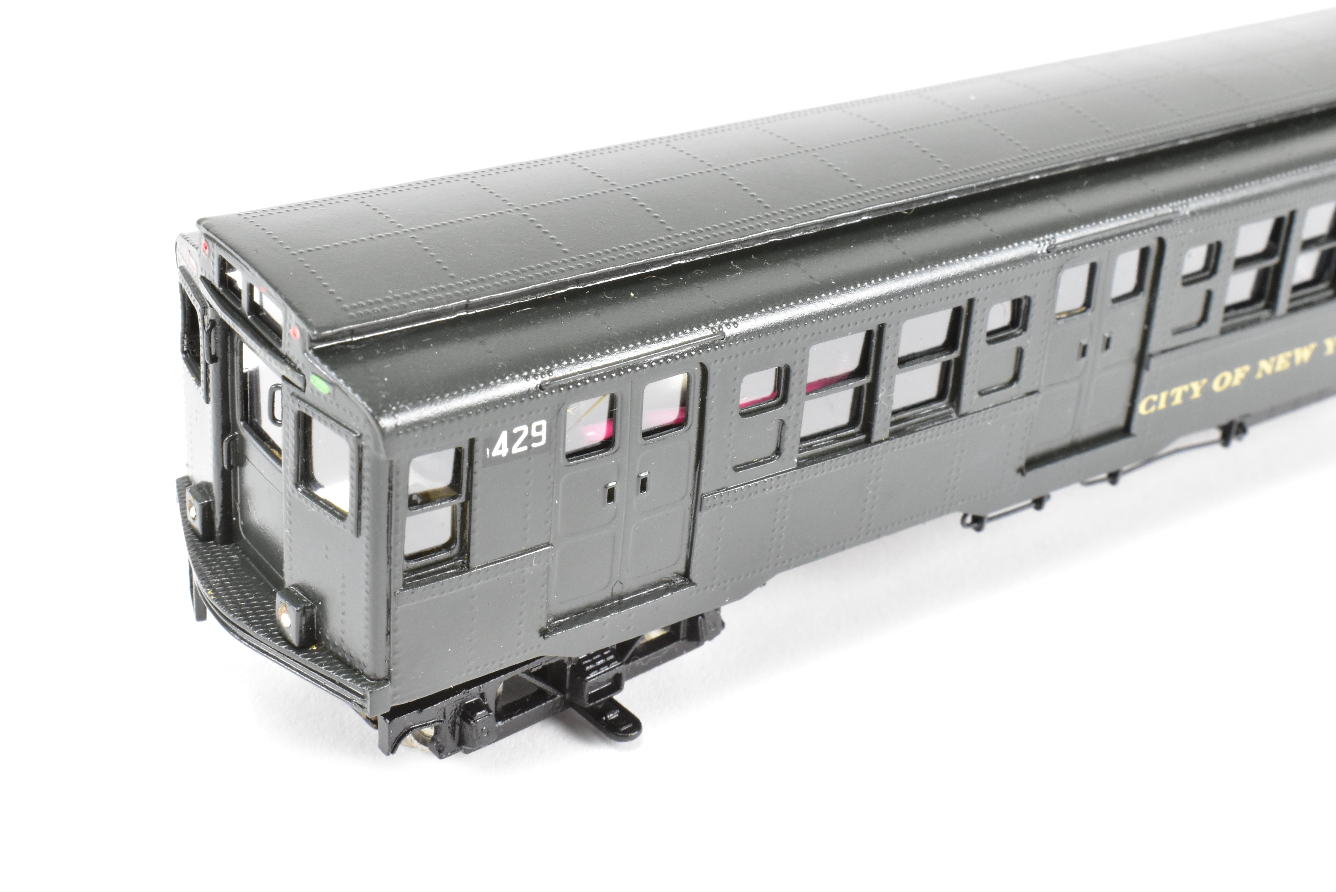 Custom Painted Set of Three HO Brass NJ Subway R-4 Cars, NY Independent System